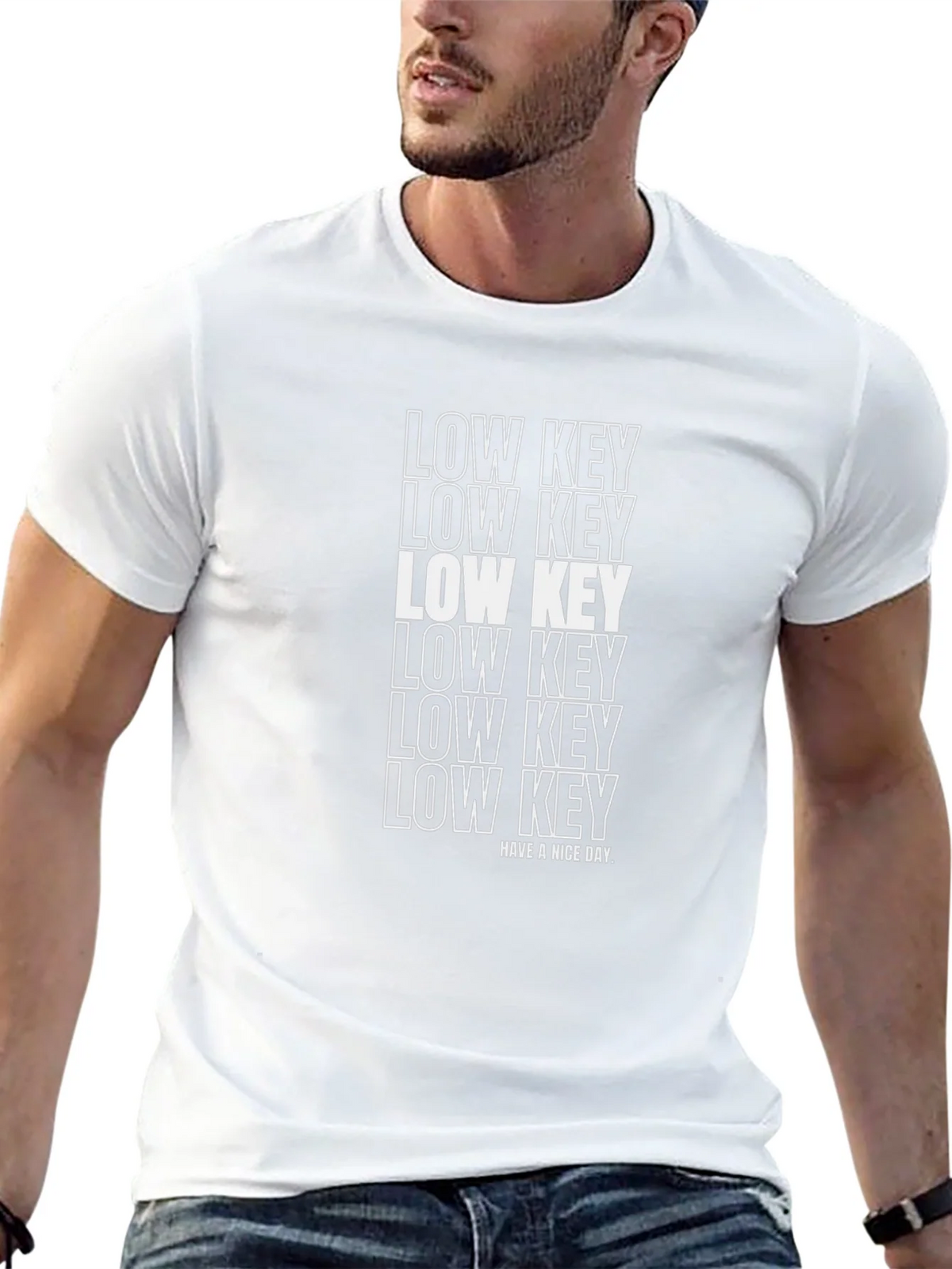 Low Key Graphic Print Black T-Shirt