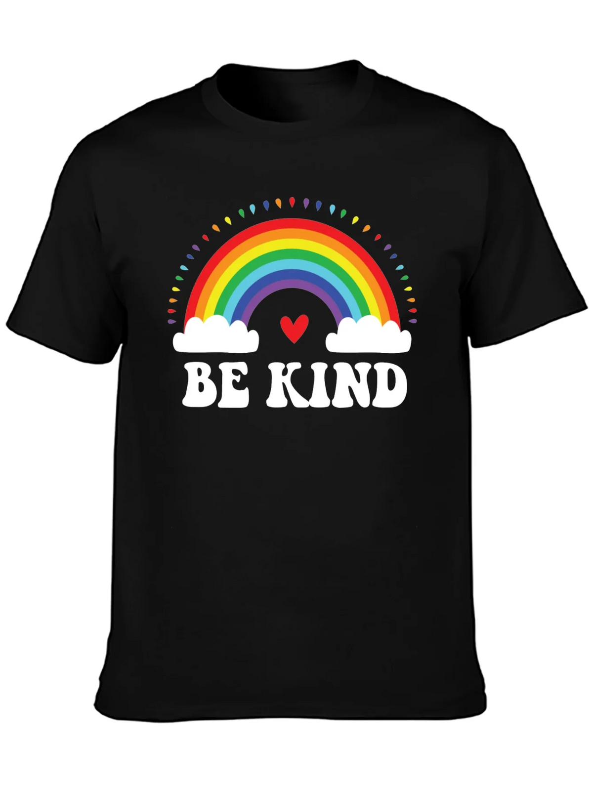 Be Kind Rainbow Heart Graphic Tee