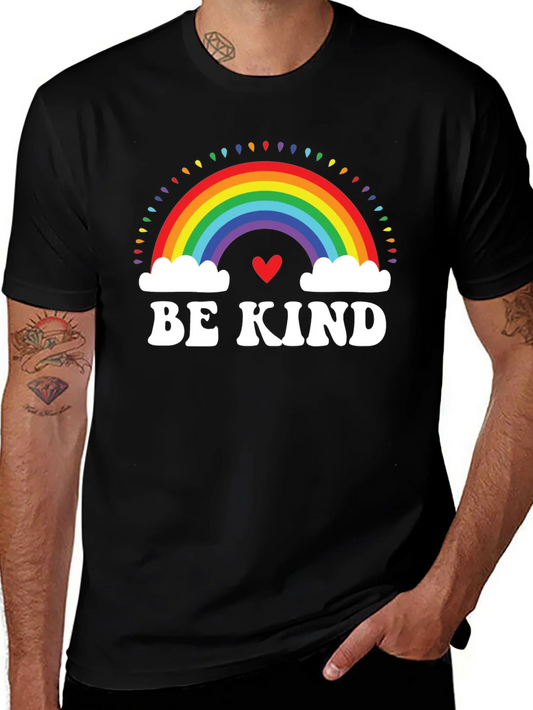 Be Kind Rainbow Heart Graphic Tee