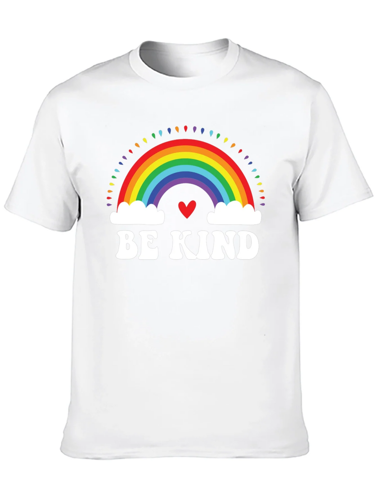 Be Kind Rainbow Heart Graphic Tee