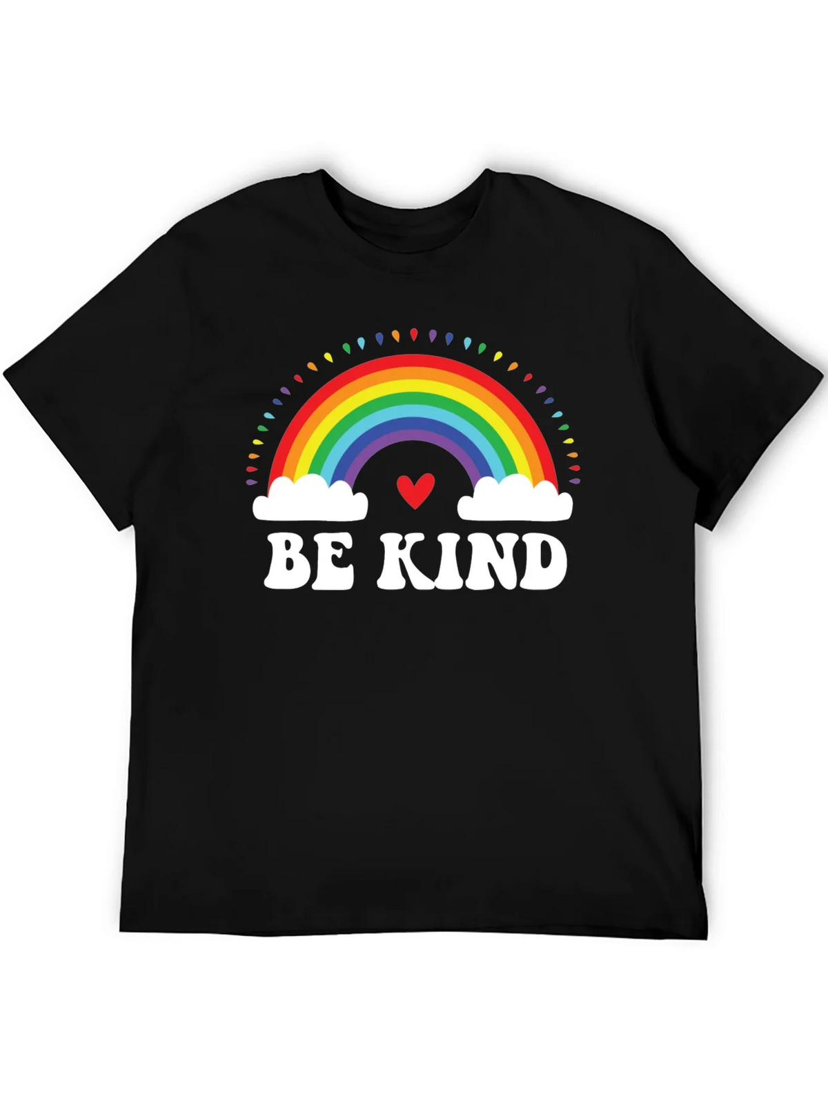 Be Kind Rainbow Heart Graphic Tee
