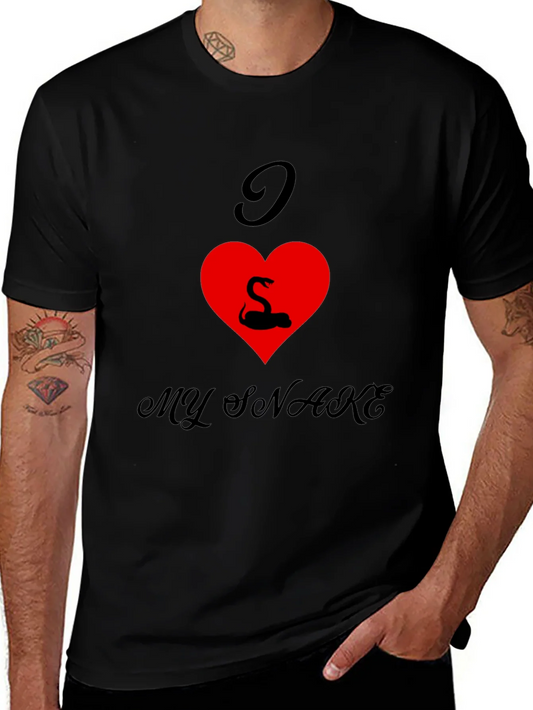 I Heart My Snake Graphic Tee - Unique Pet Lover Design
