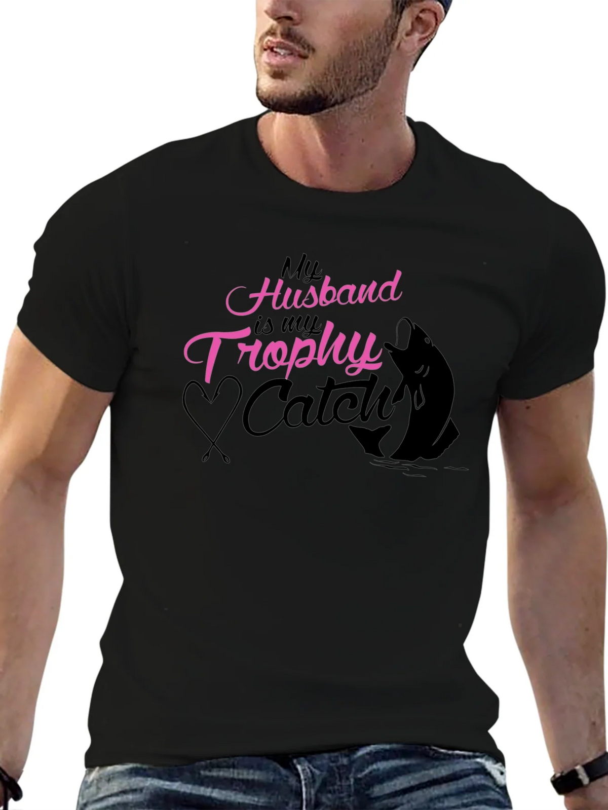 Husband Trophy Catch Fishing T-Shirt