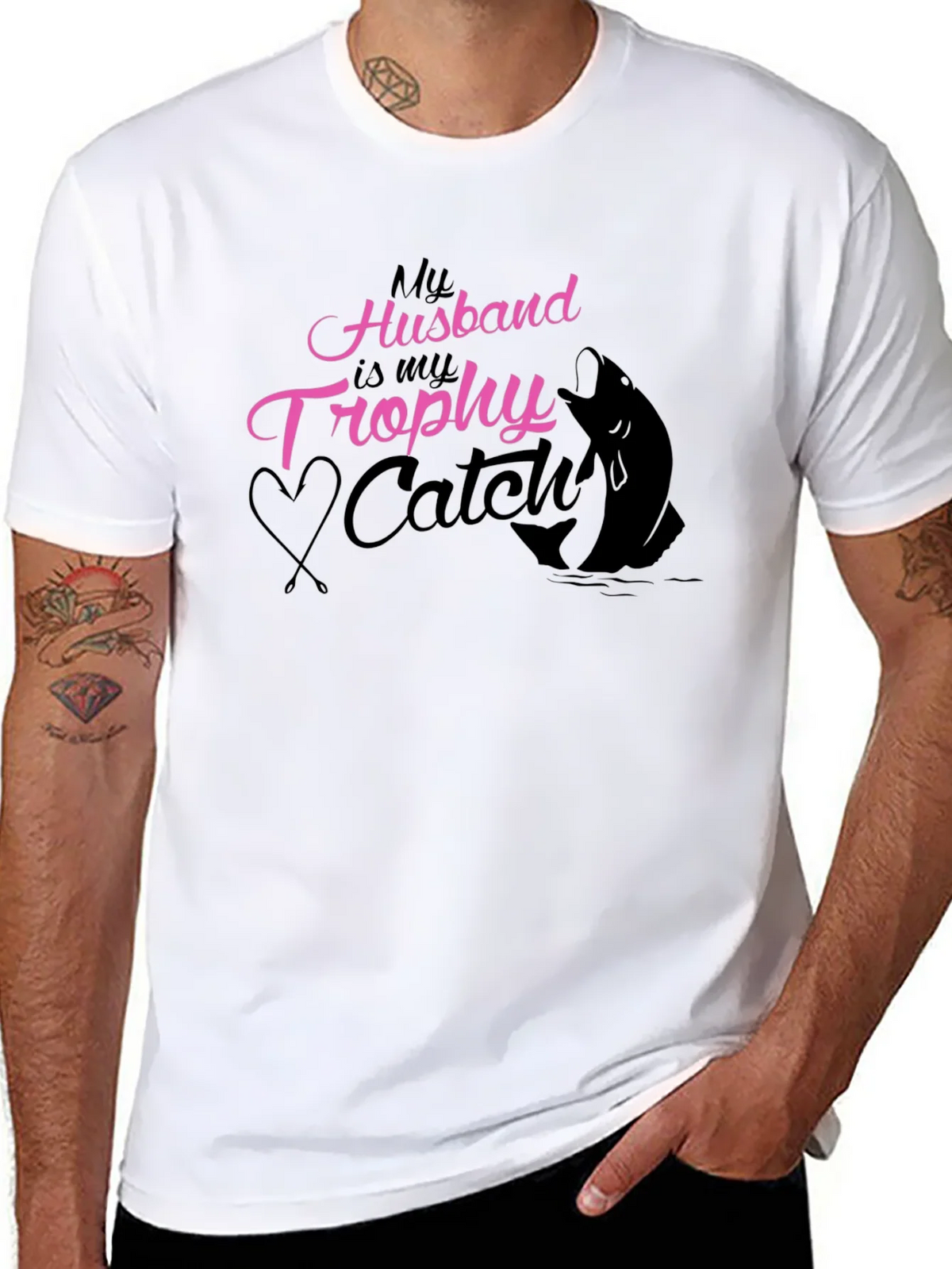 Husband Trophy Catch Fishing T-Shirt
