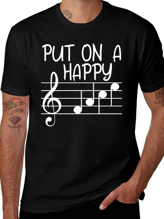 Put On A Happy Face Music Note Tee