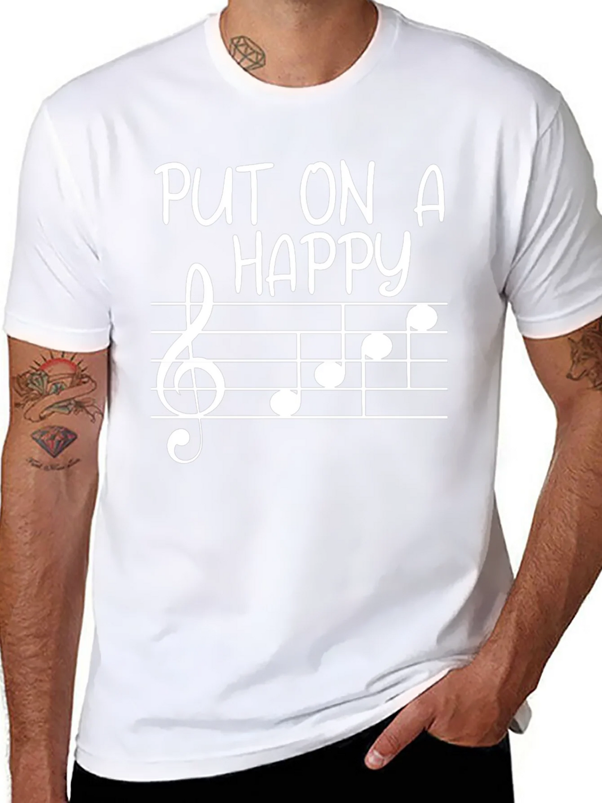 Put On A Happy Face Music Note Tee
