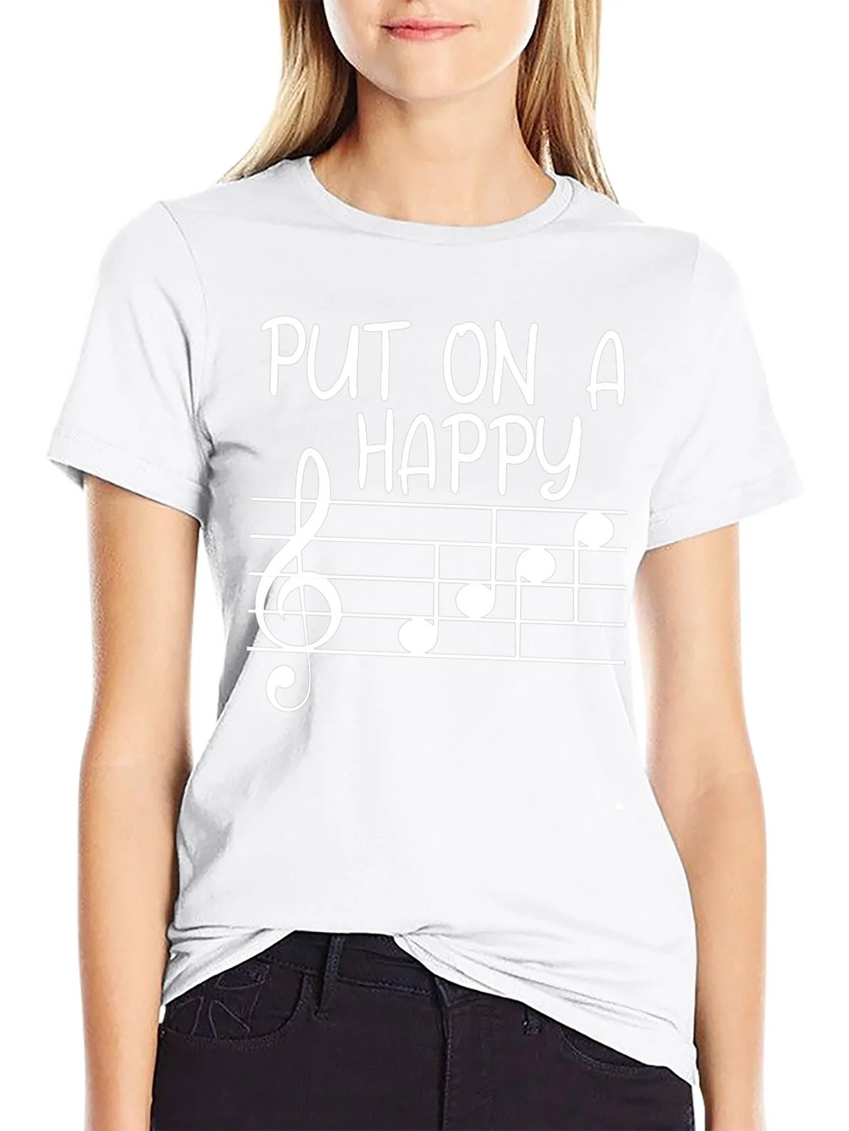 Put On A Happy Face Music Note Tee