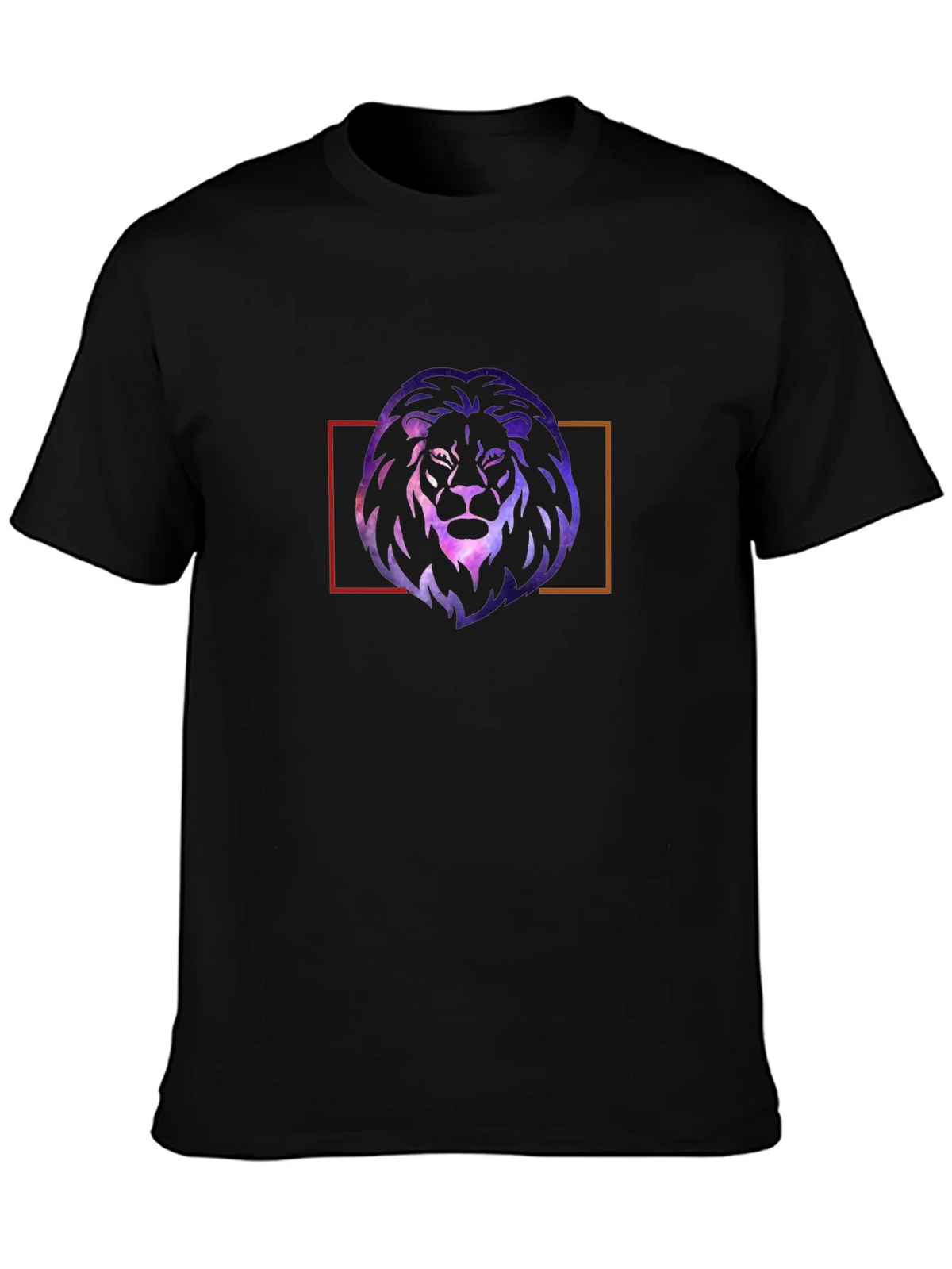Galaxy Lion Graphic Tee - Stylish Mens Black T-Shirt