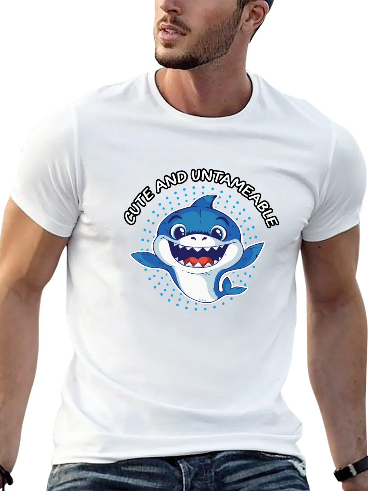 Cute & Untameable Shark Graphic Tee