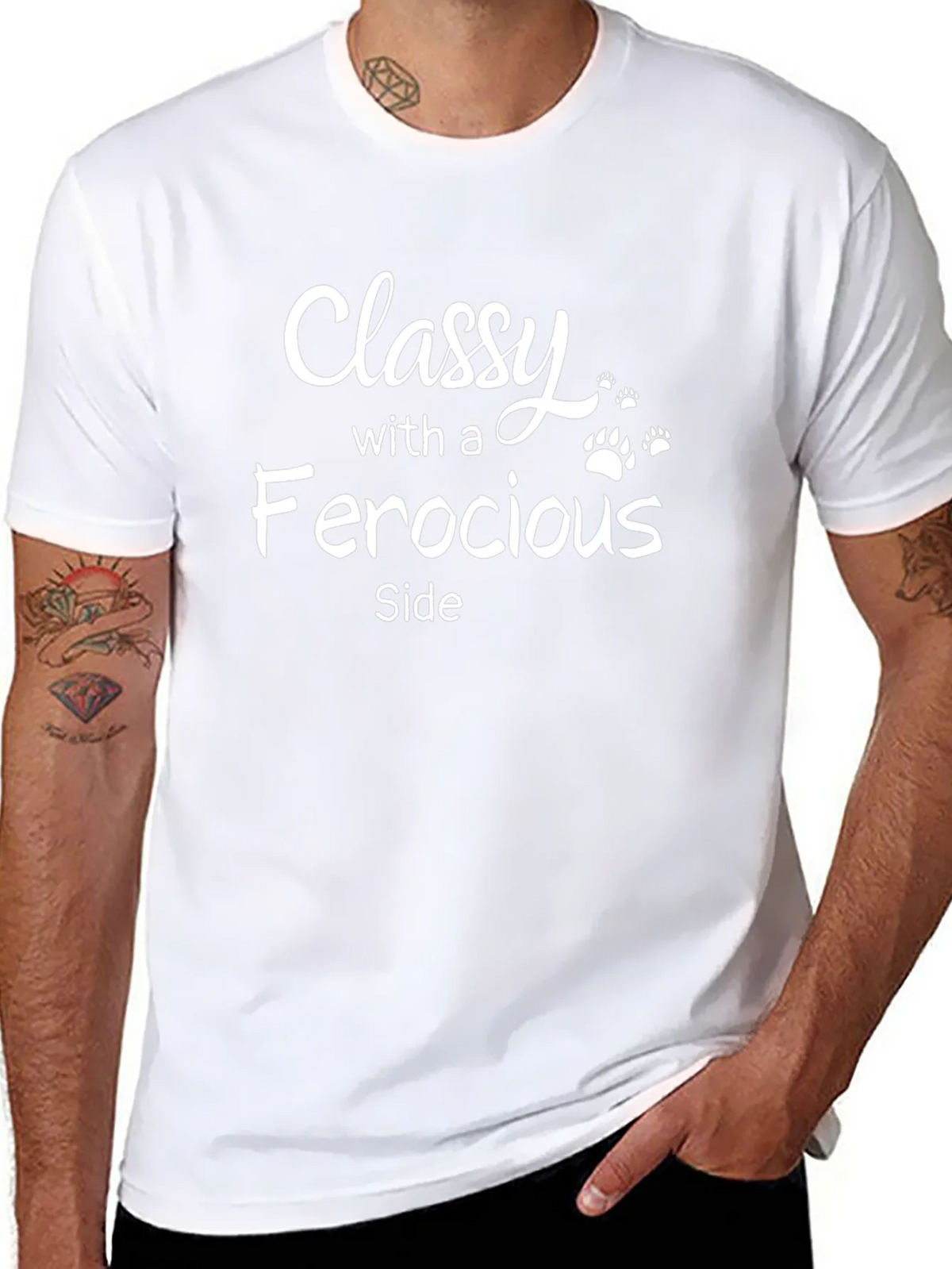 Classy With A Ferocious Side Black T-Shirt