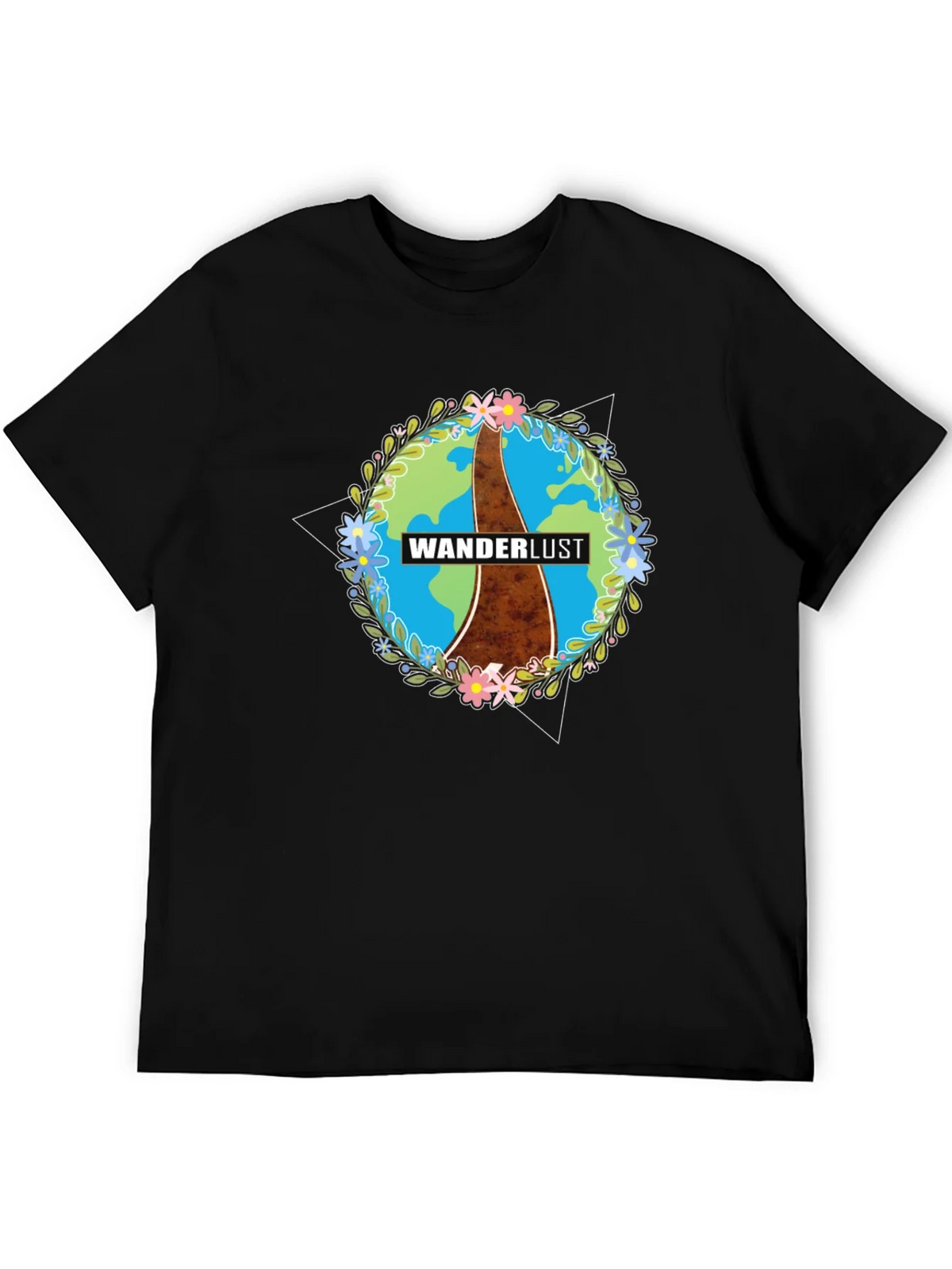 Wanderlust Earth Graphic Black T-Shirt
