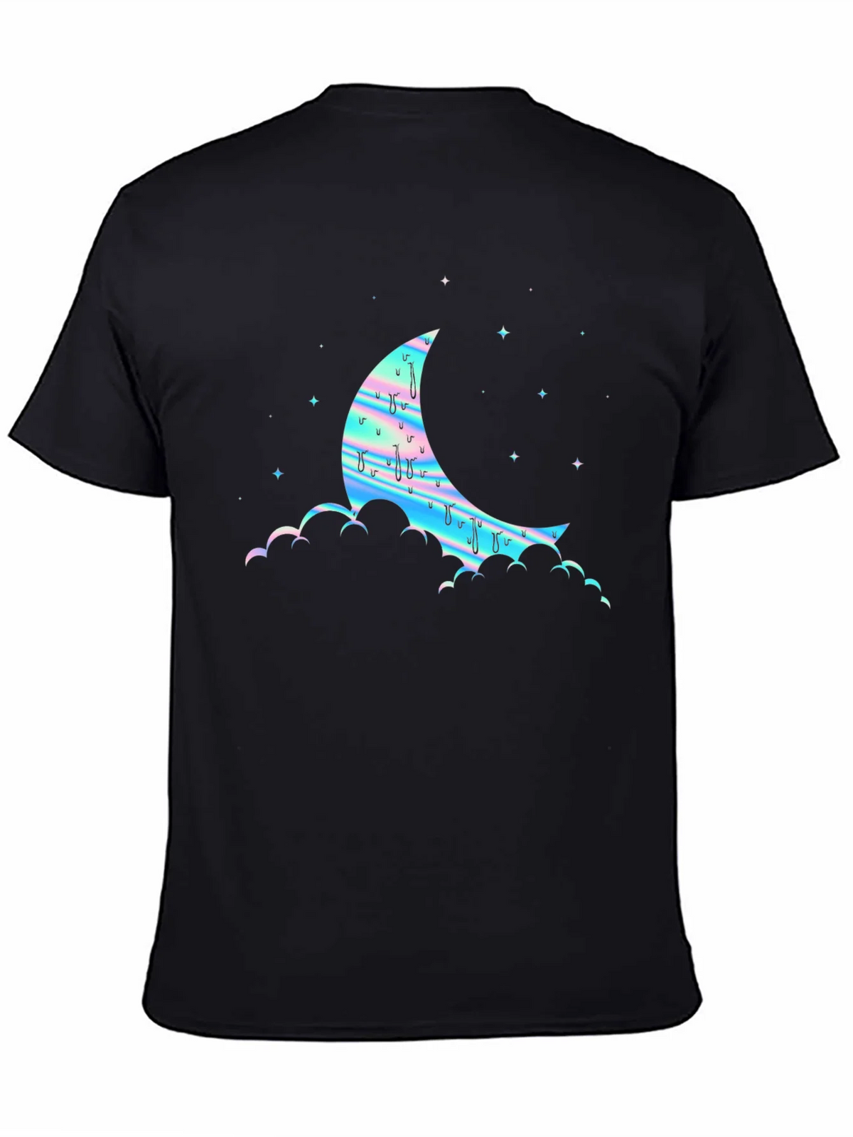 Dreamy Moon Graphic Tee - Black Cotton Blend