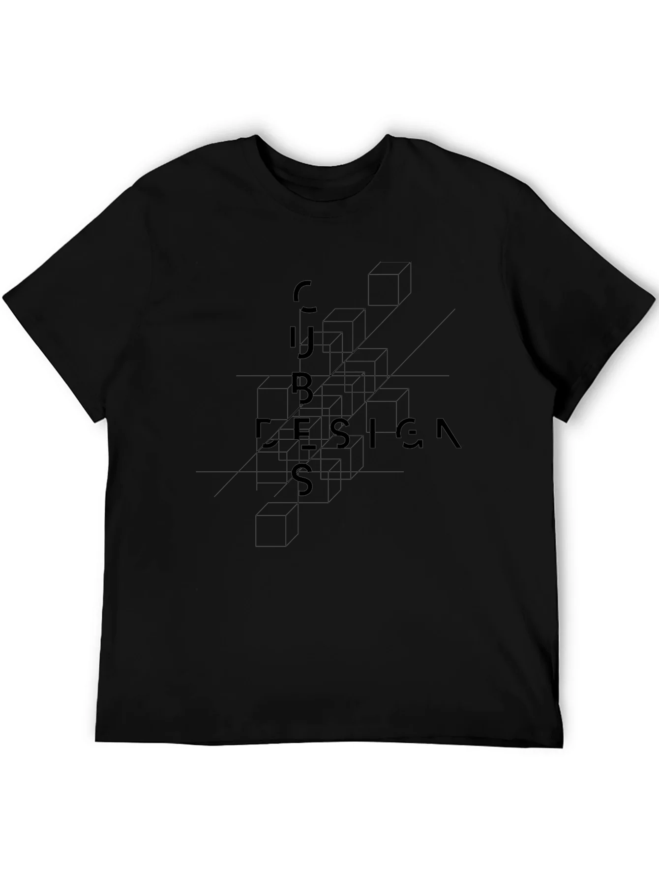 Geometric Cubes Design T-Shirt - Modern Art Tee