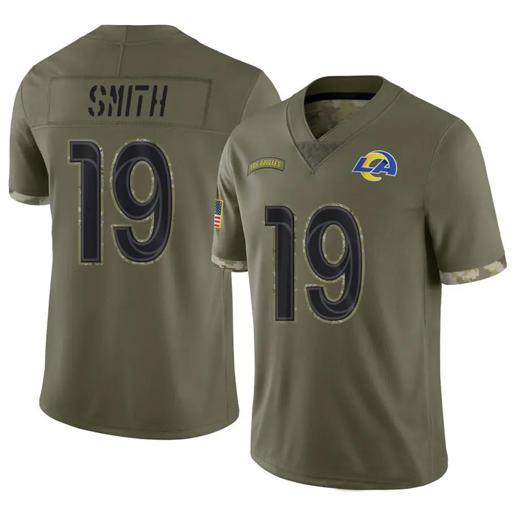LA.Rams #19 Xavier Smith Player Salute To Service Olive Football Jerseys