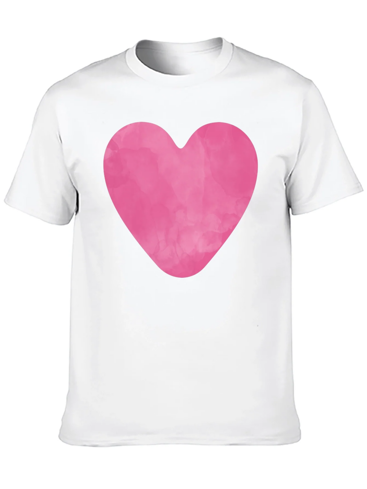 Pink Heart Graphic Black Tee