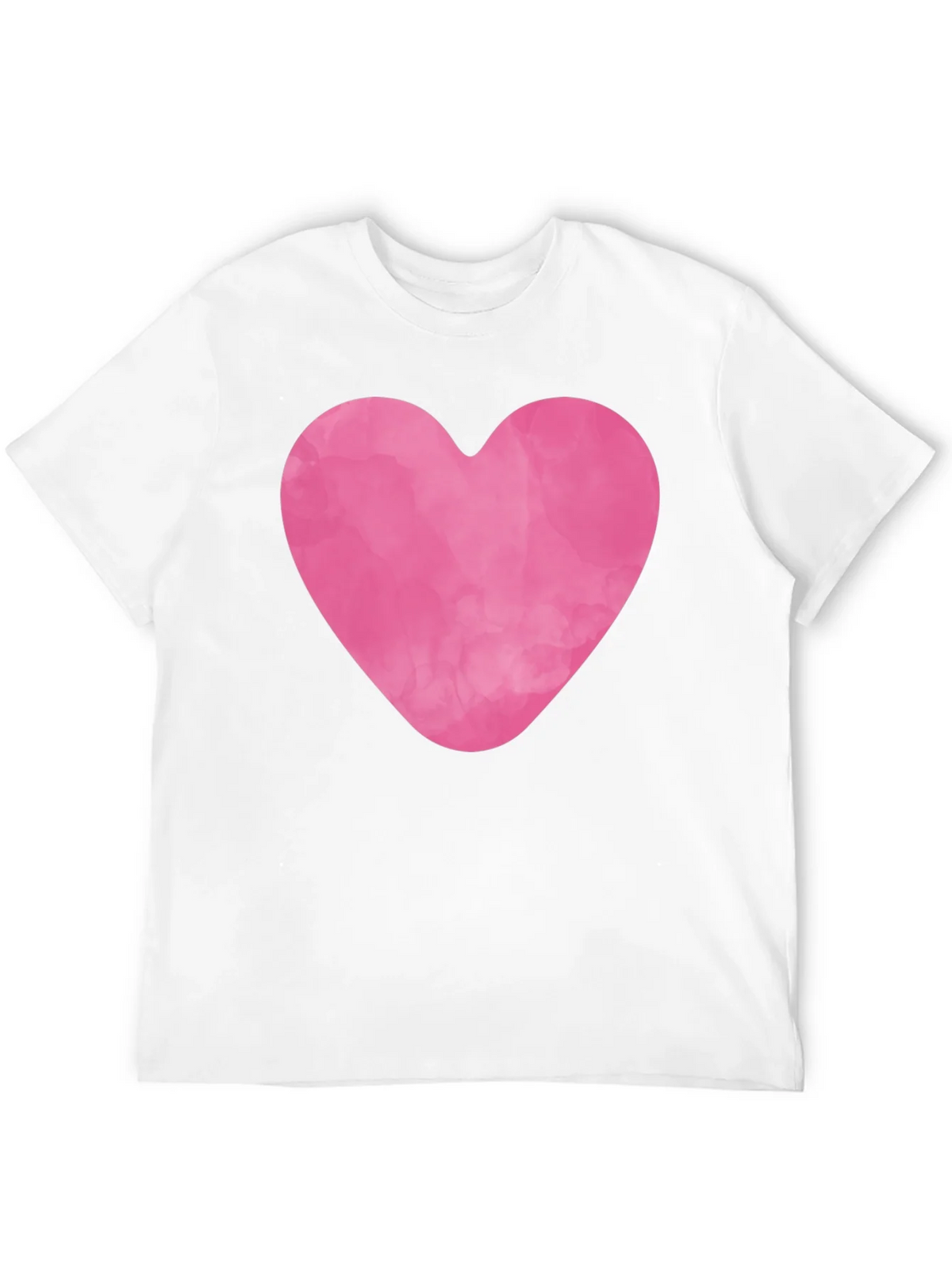 Pink Heart Graphic Black Tee