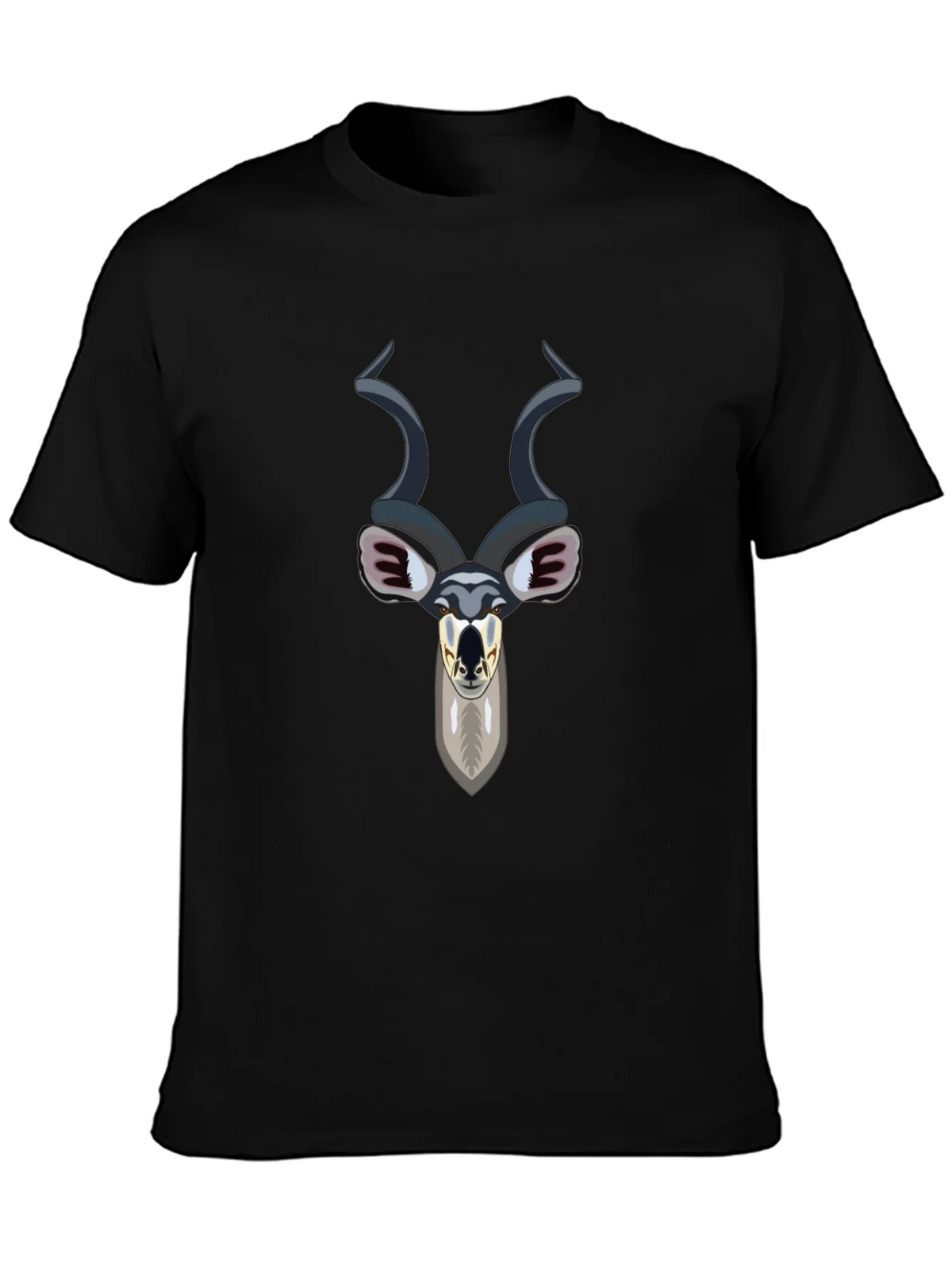 Kudu Head Graphic Tee - Black