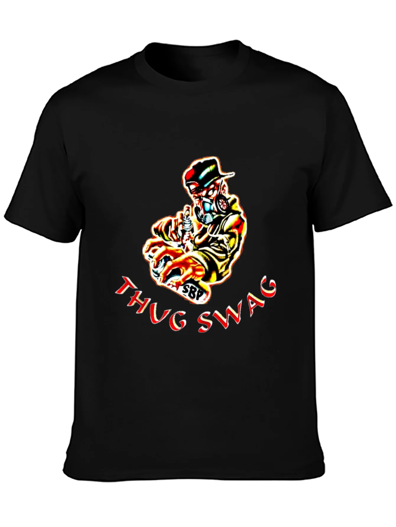 Thug Swag Black Graphic T-Shirt