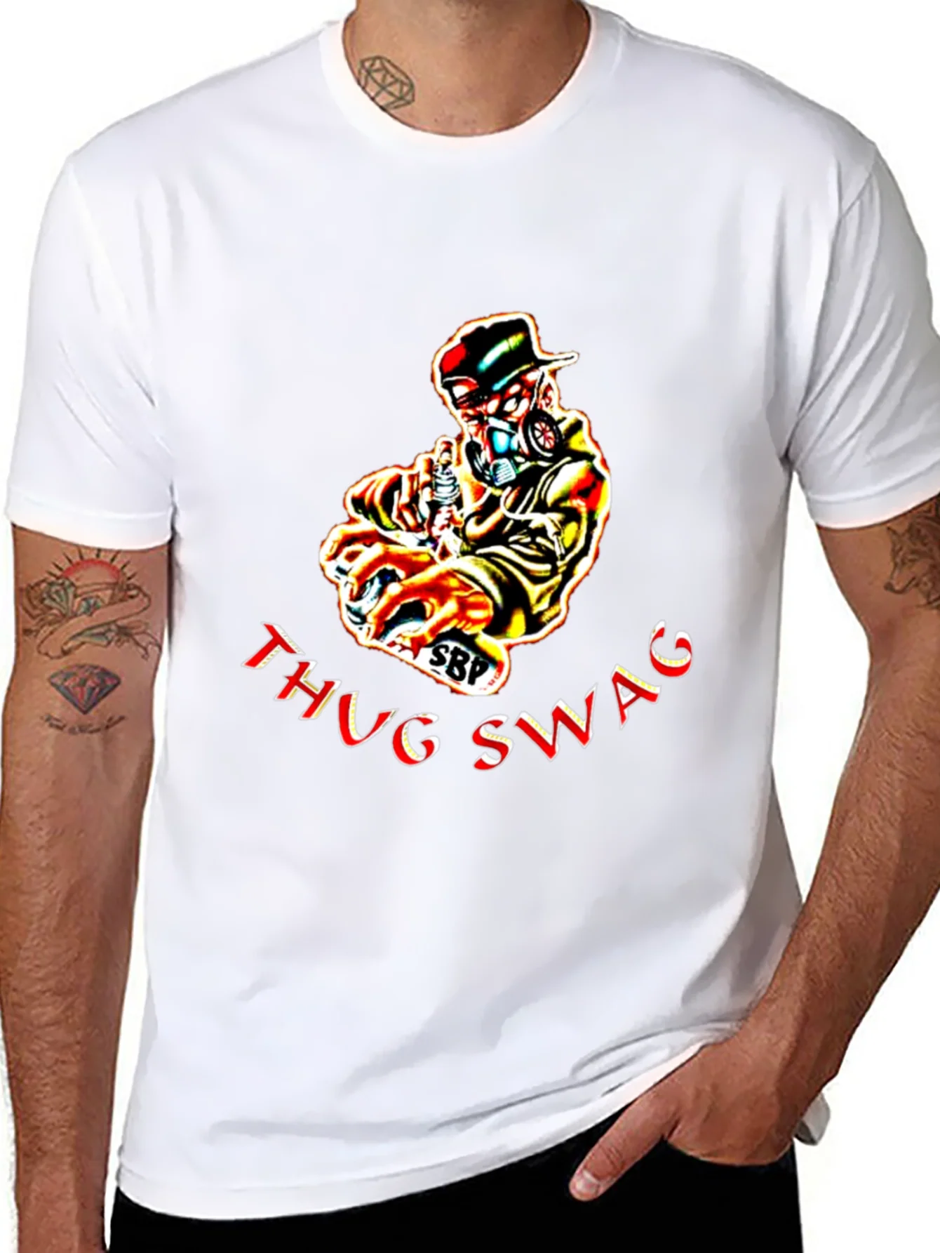 Thug Swag Black Graphic T-Shirt
