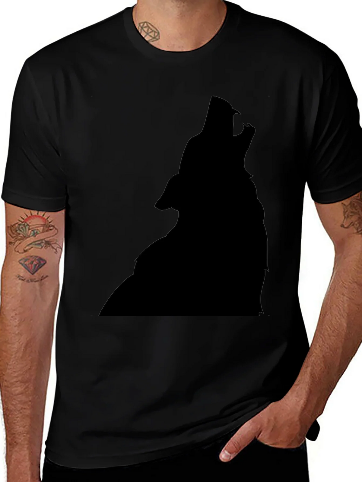 Black Wolf Silhouette T-Shirt
