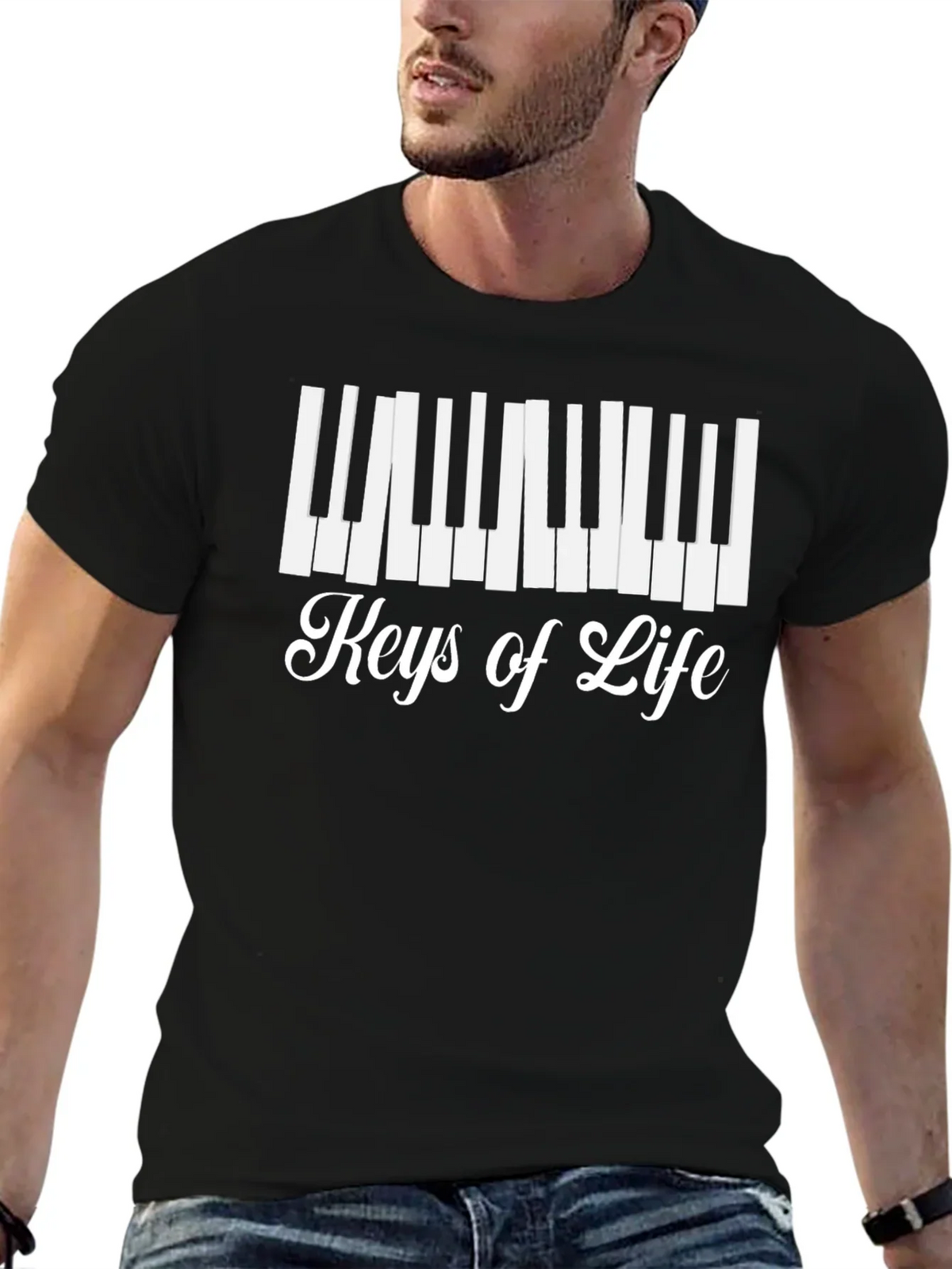 Keys of Life Graphic Tee - Musicians Black T-Shirt
