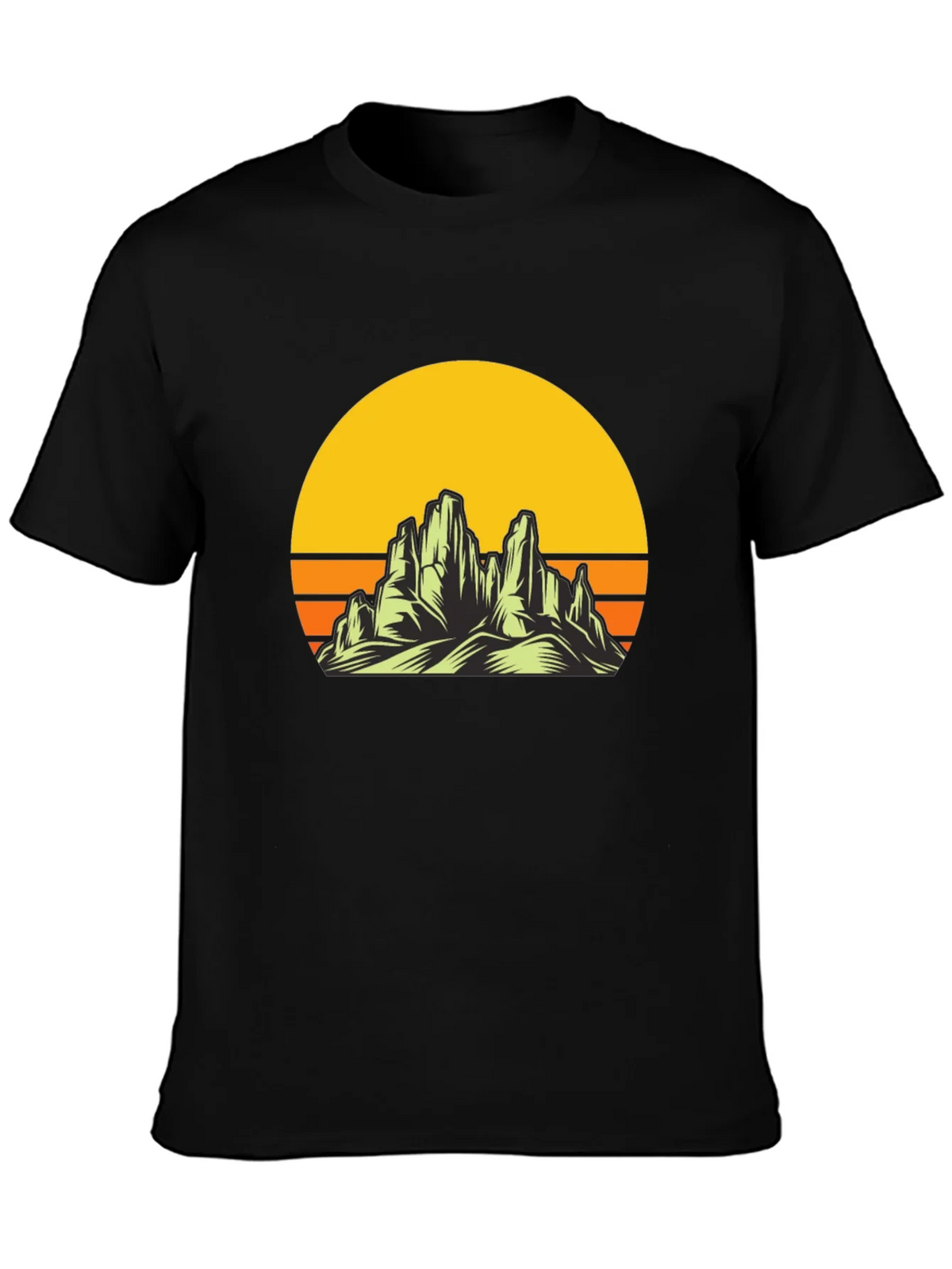 Sunset Mountain Graphic Tee - Black