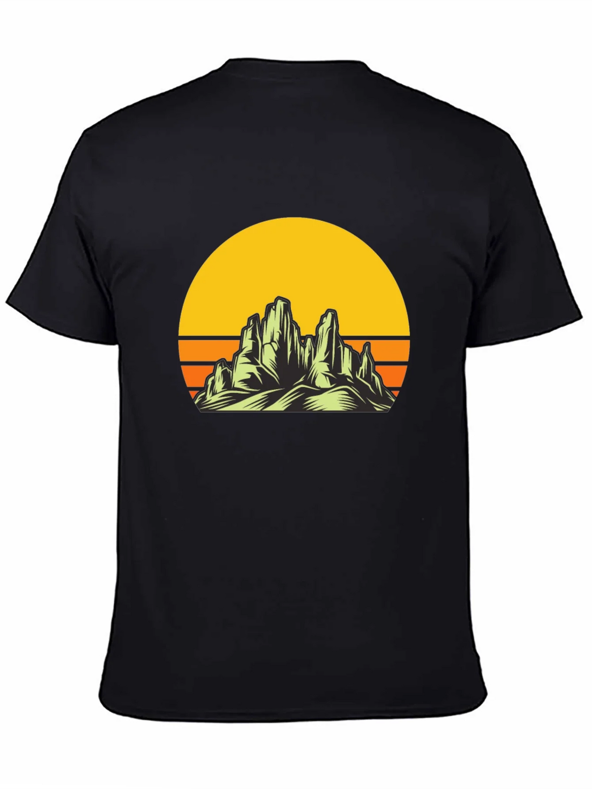 Sunset Mountain Graphic Tee - Black