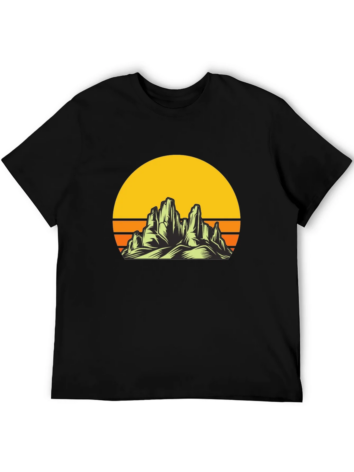 Sunset Mountain Graphic Tee - Black