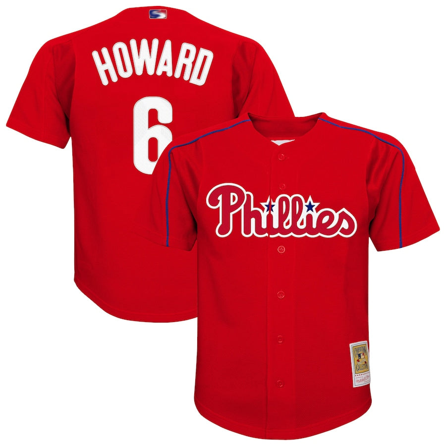 P.Phillies #6 Ryan Howard Player  Red Replica Baseball Jerseys