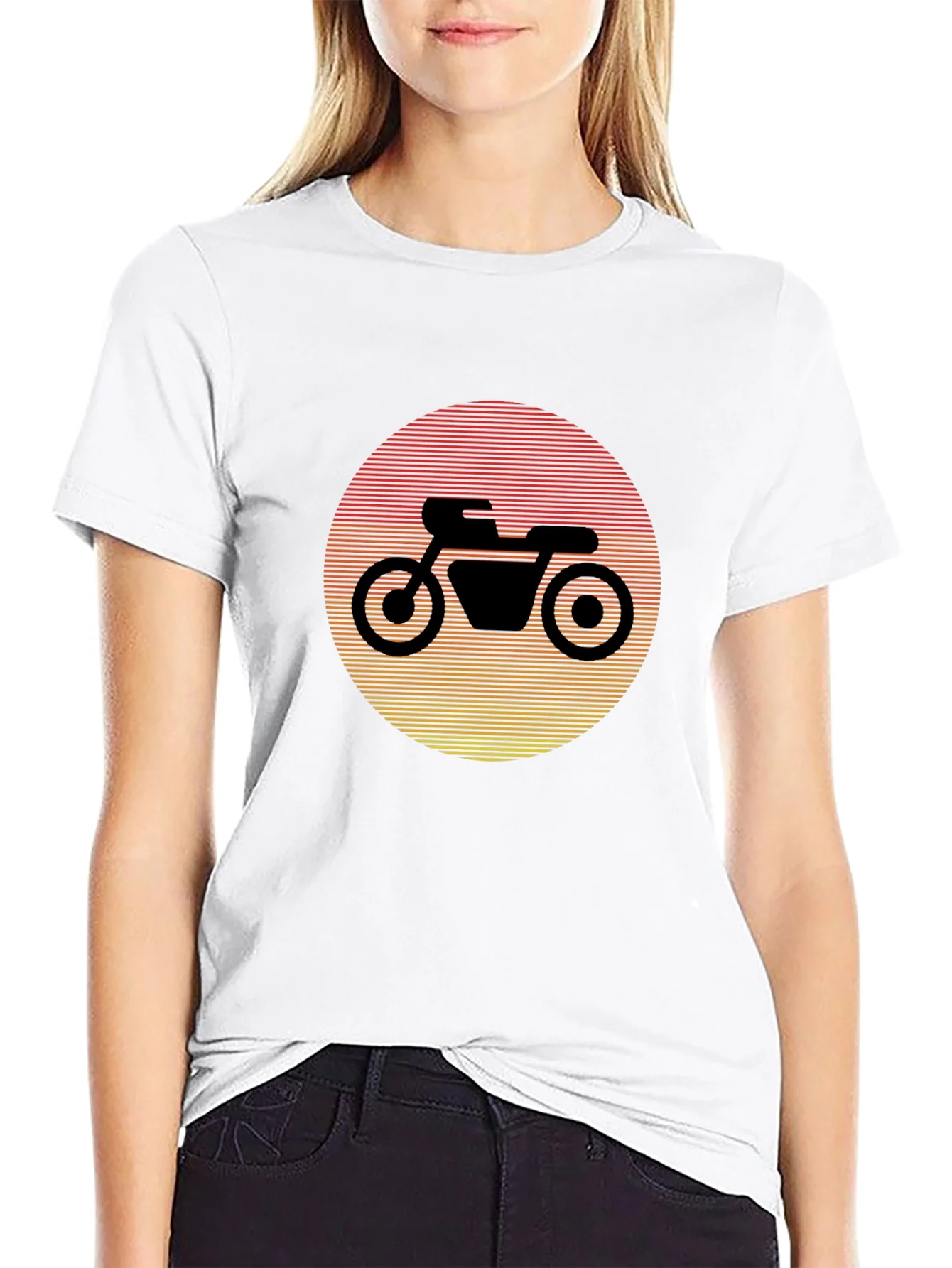 Retro Motorcycle Sunset Graphic Tee