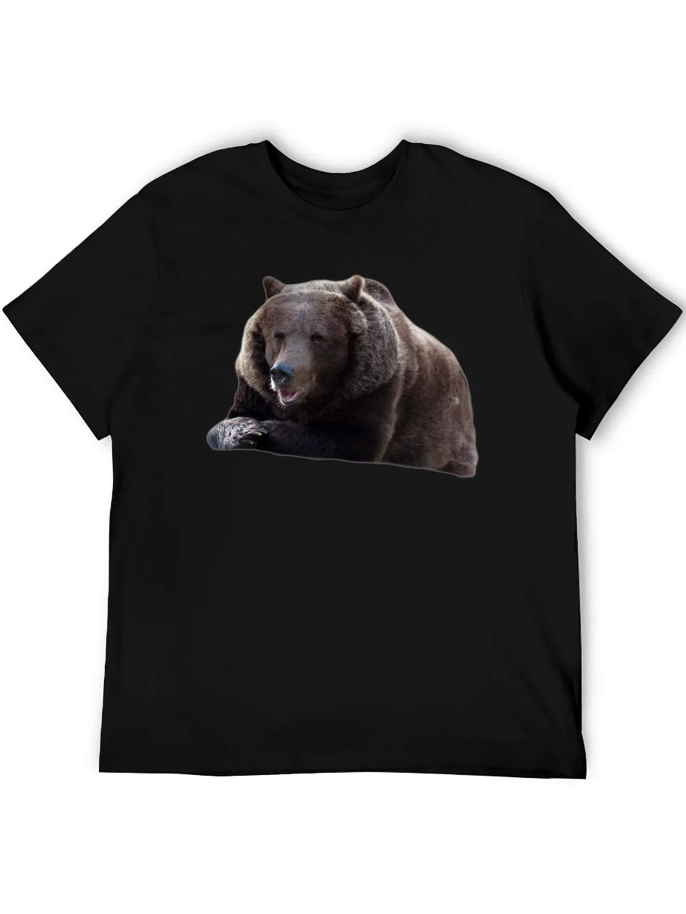 Bear Graphic Tee - Mens Black Cotton T-Shirt