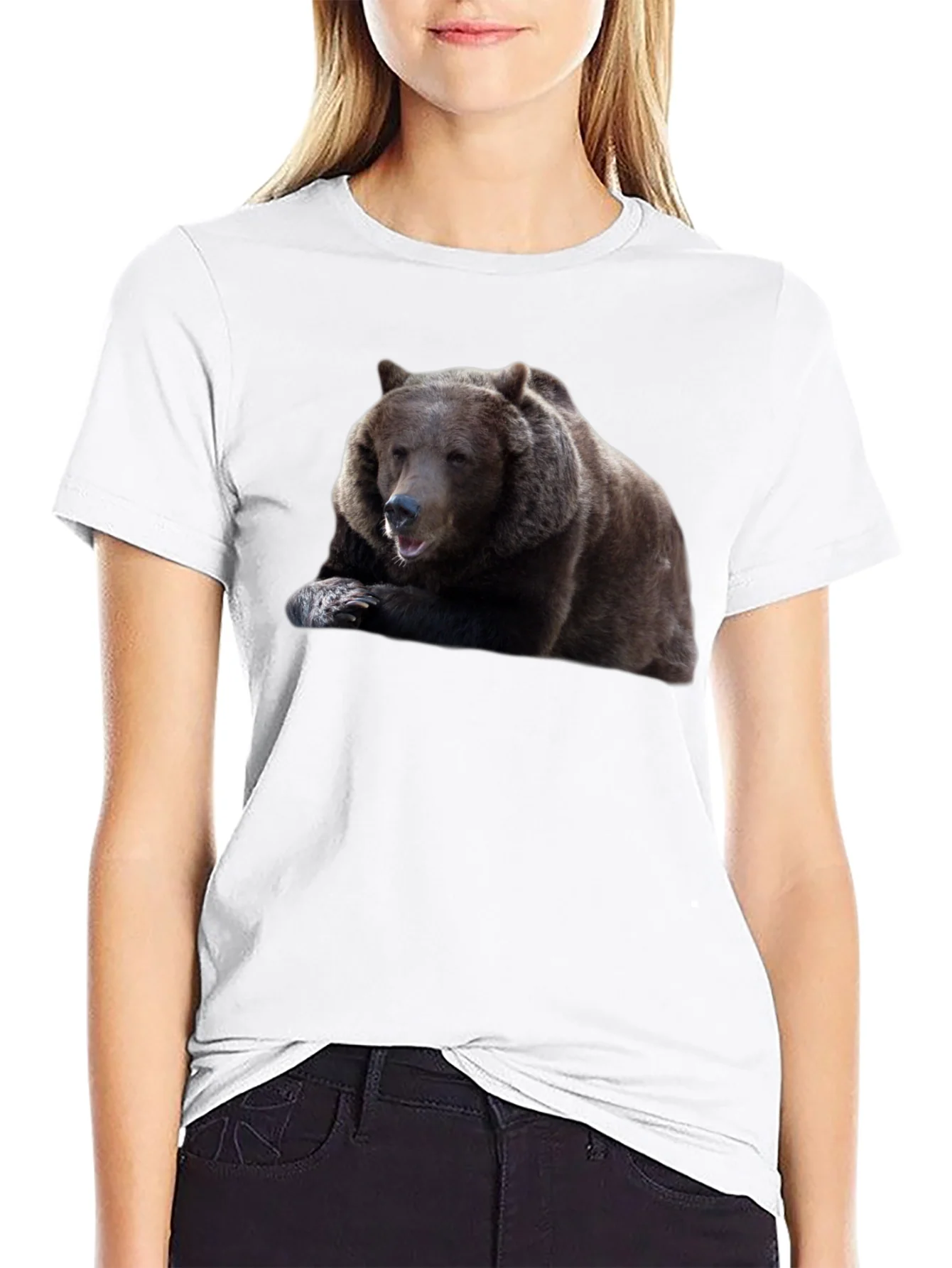 Bear Graphic Tee - Mens Black Cotton T-Shirt