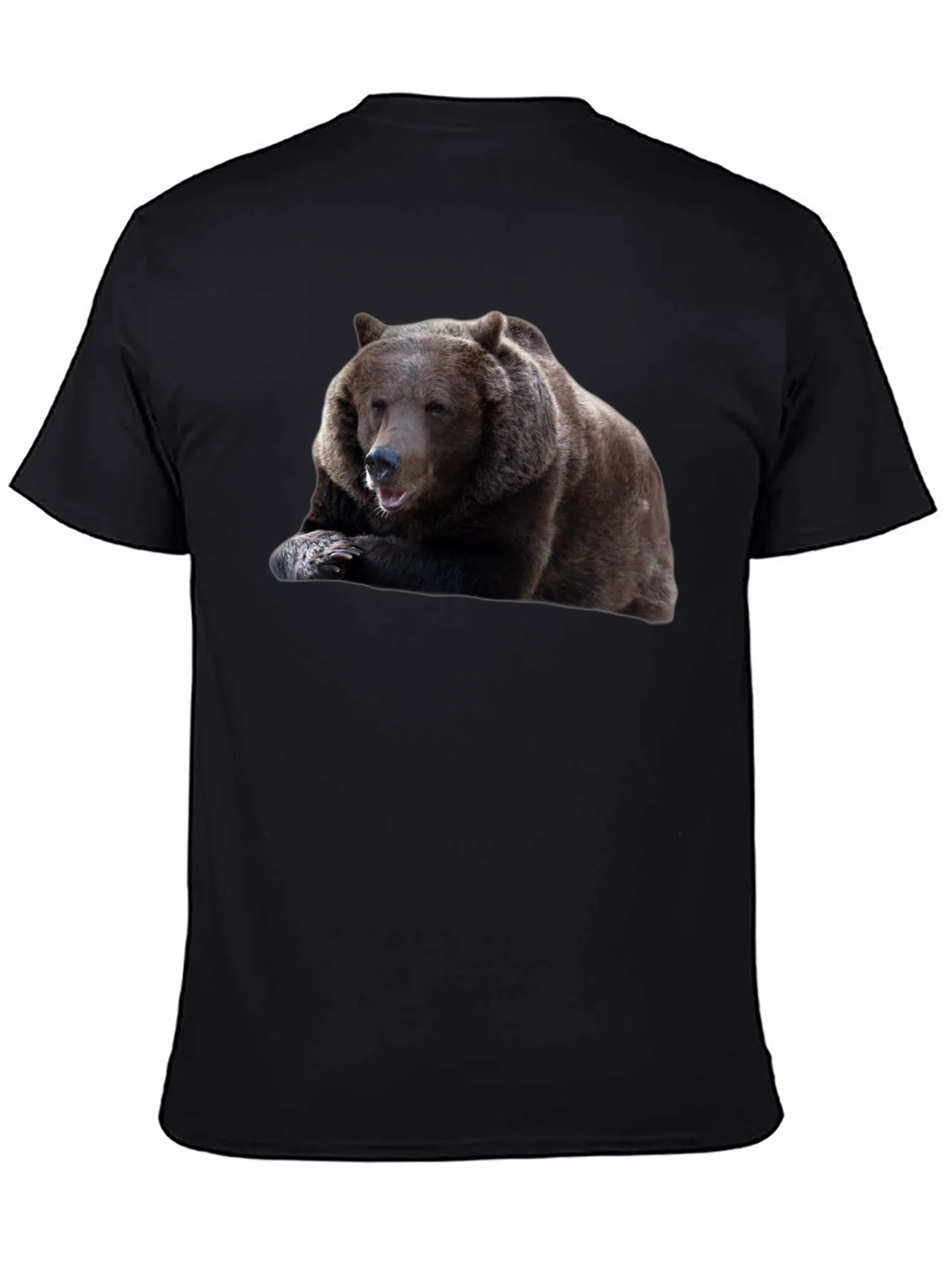 Bear Graphic Tee - Mens Black Cotton T-Shirt