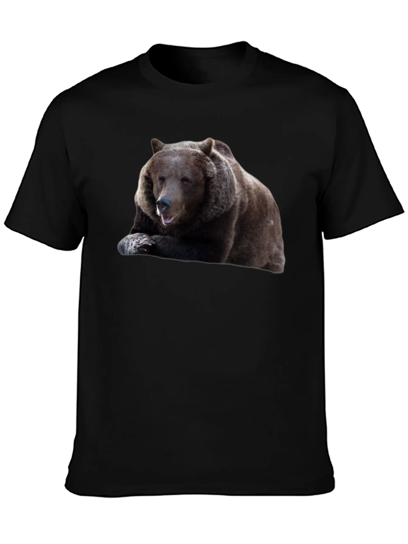 Bear Graphic Tee - Mens Black Cotton T-Shirt