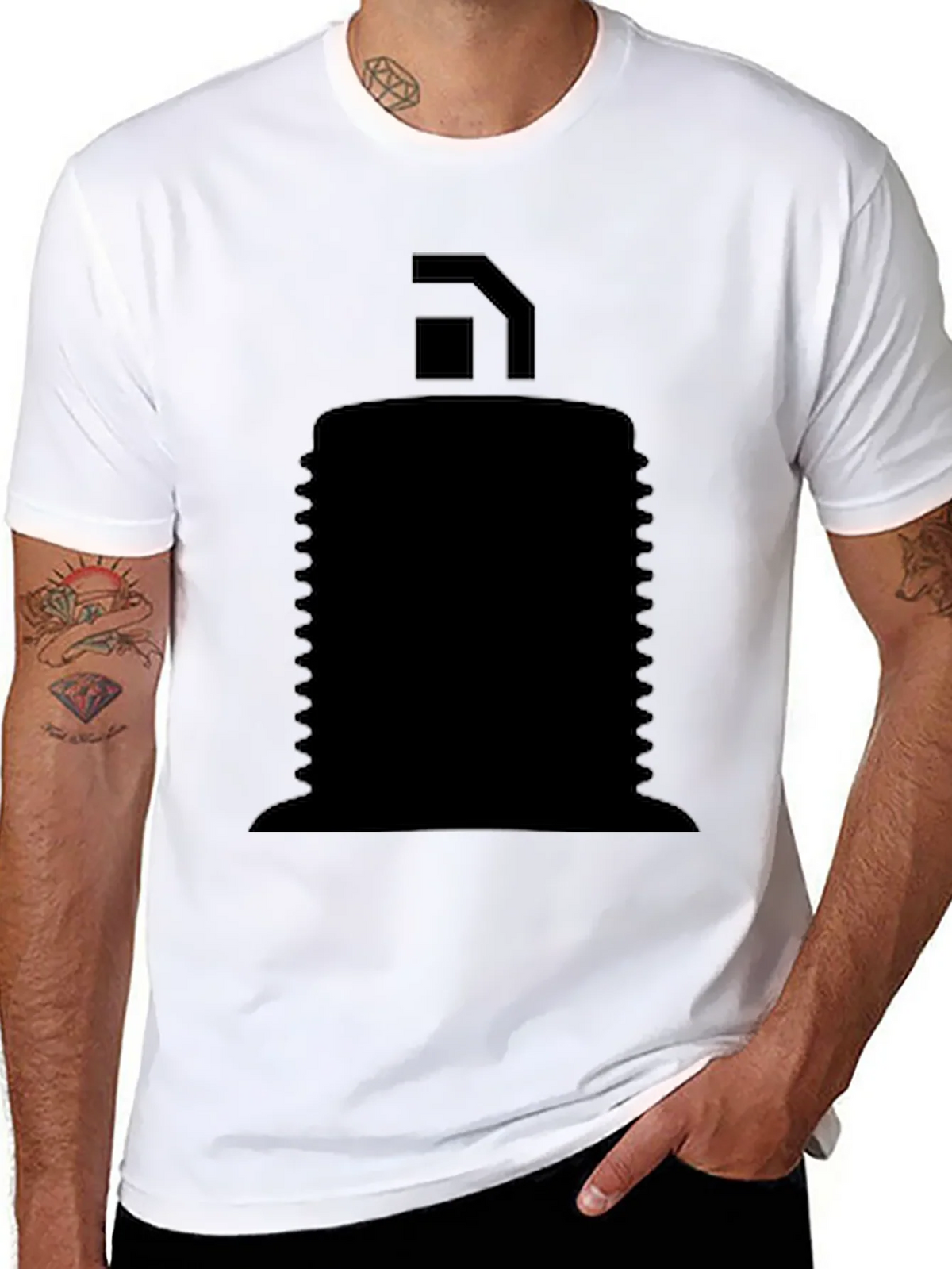 Mens Black Graphic T-Shirt - Abstract Design