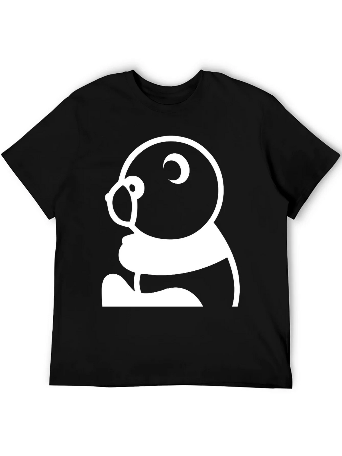 Black T-Shirt with Panda Graphic