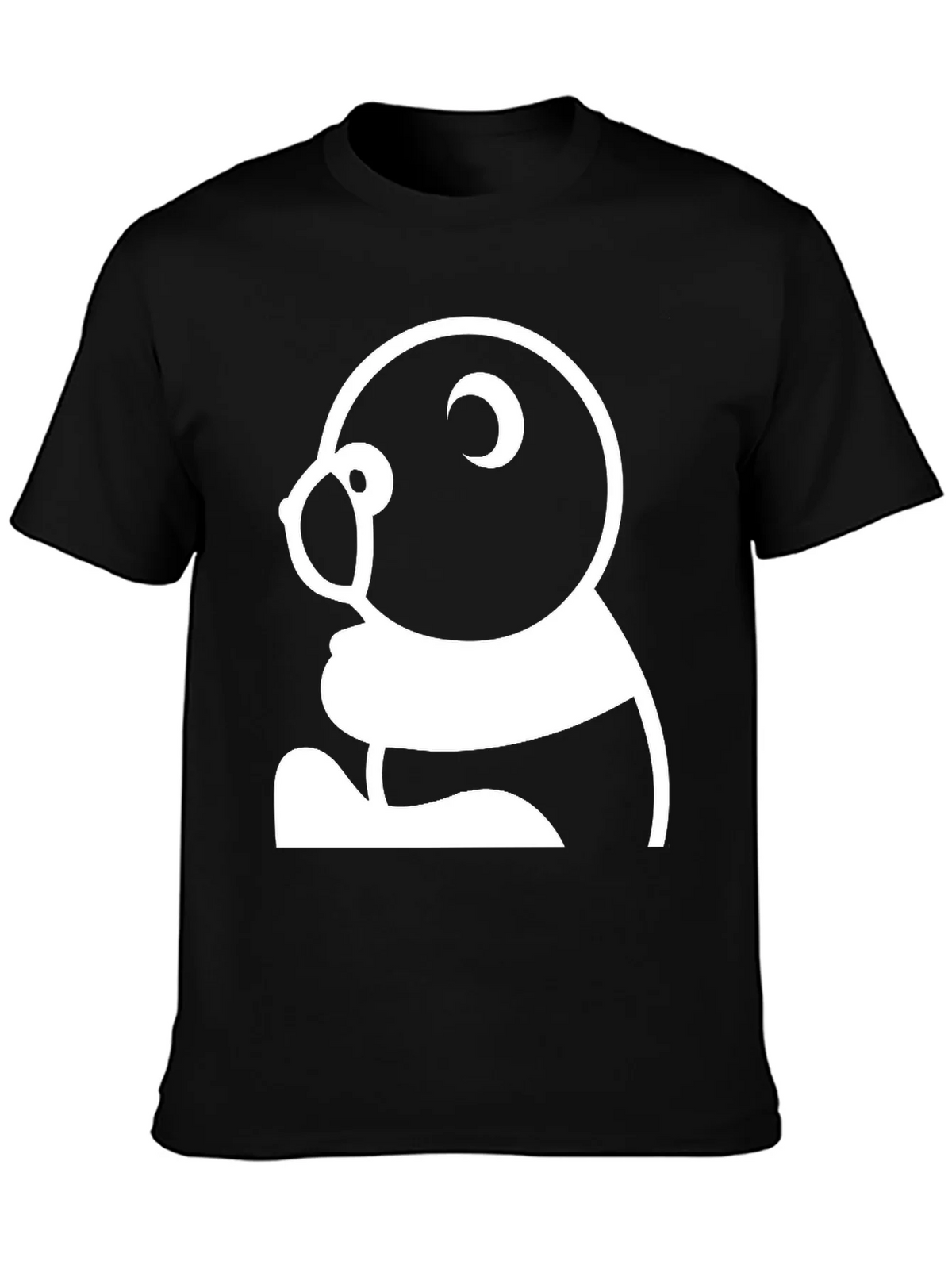 Black T-Shirt with Panda Graphic