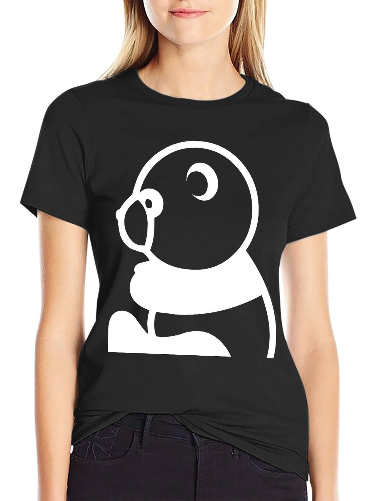 Black T-Shirt with Panda Graphic