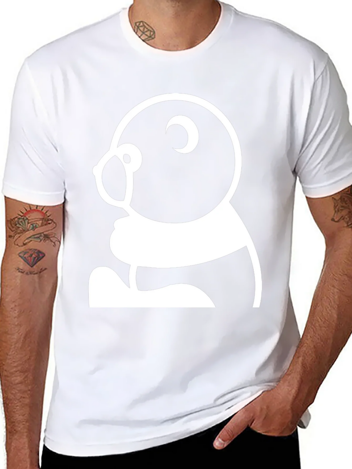 Black T-Shirt with Panda Graphic
