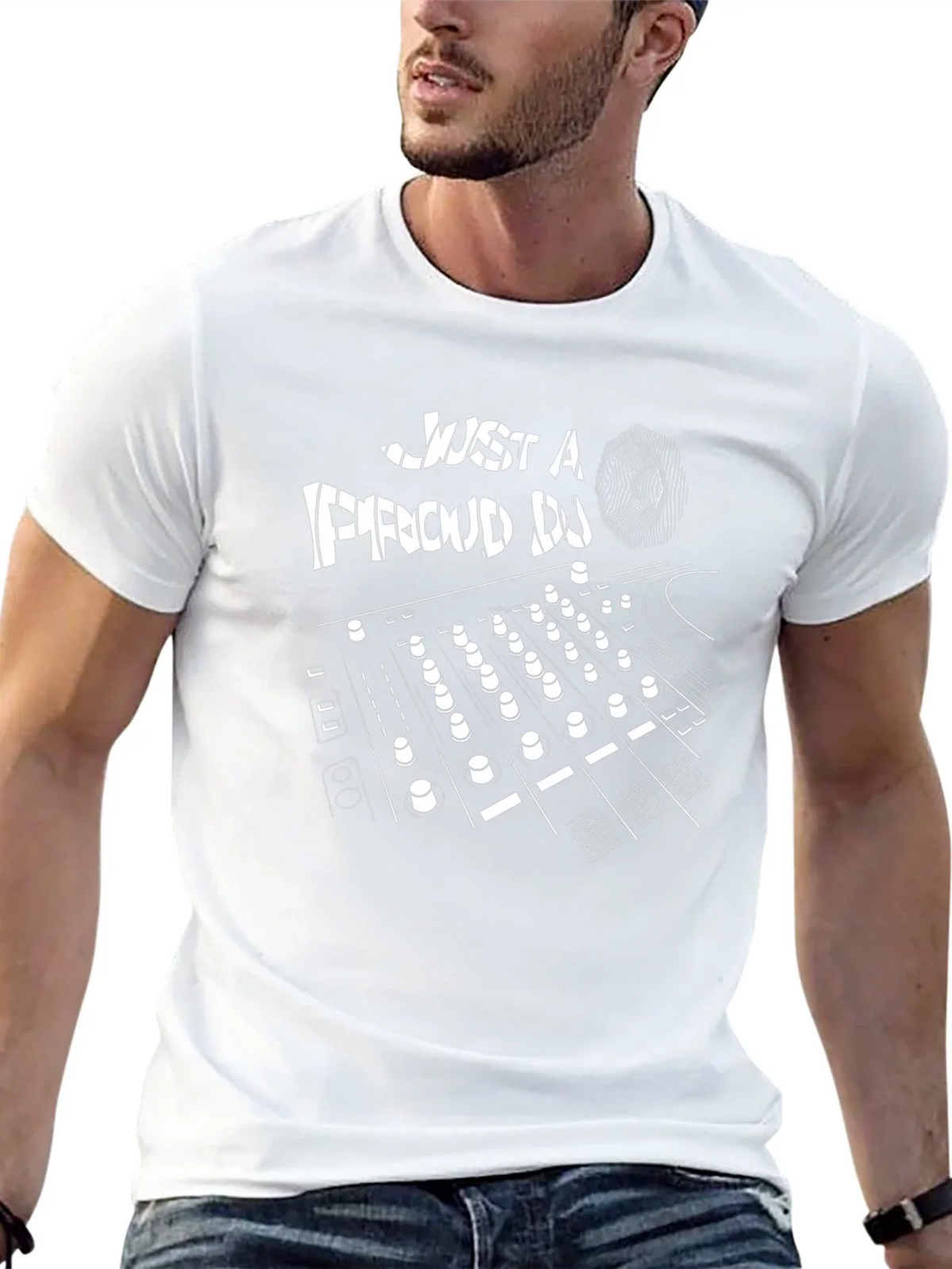Just a Proud DJ Black Graphic T-Shirt