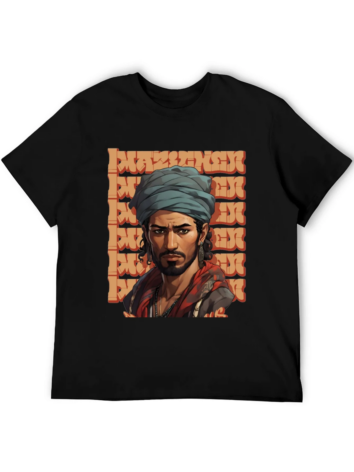 Cool Graphic Tee - Stylish Man with Turban Design