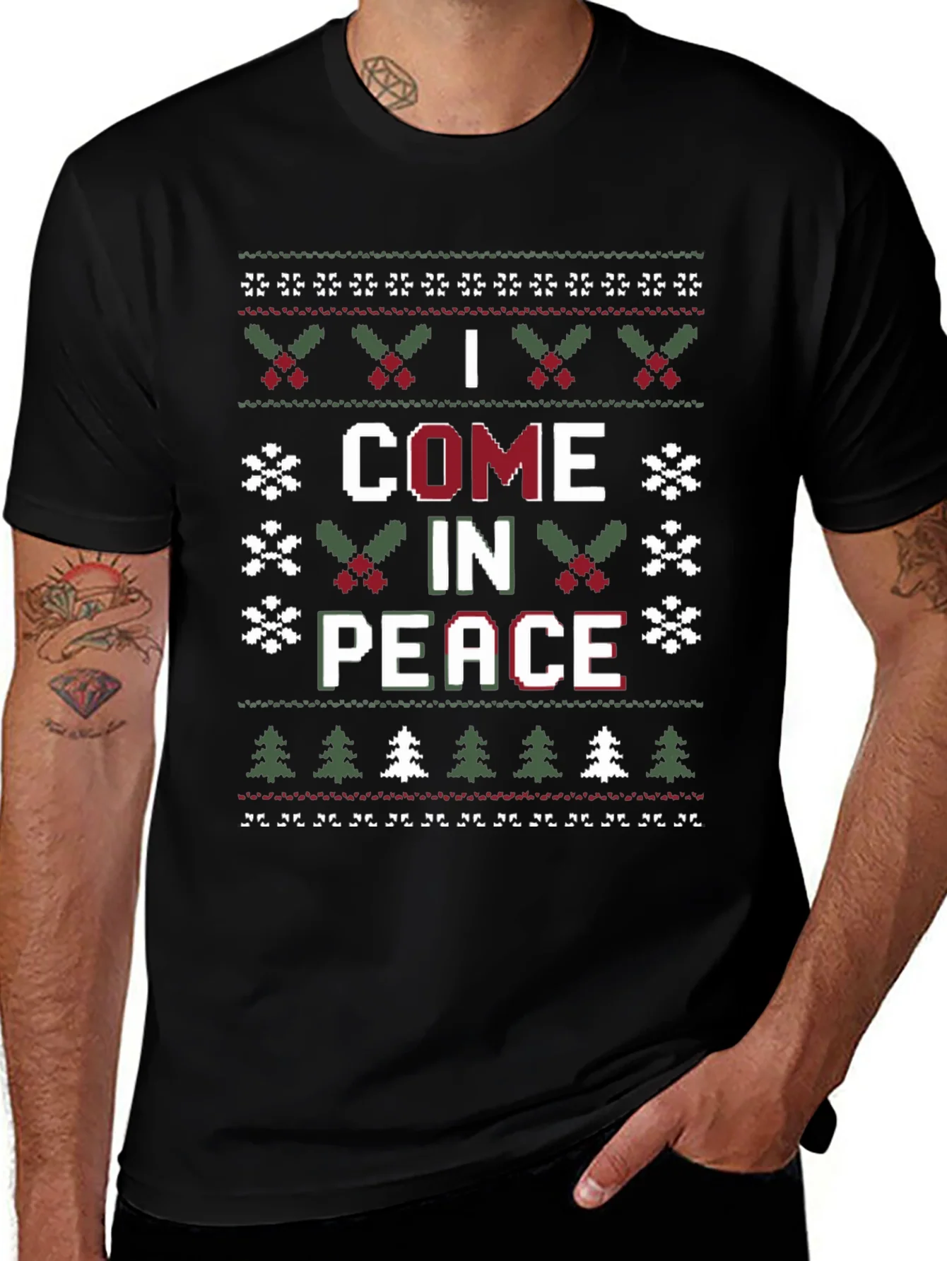 I Come in Peace Ugly Christmas Sweater T-Shirt