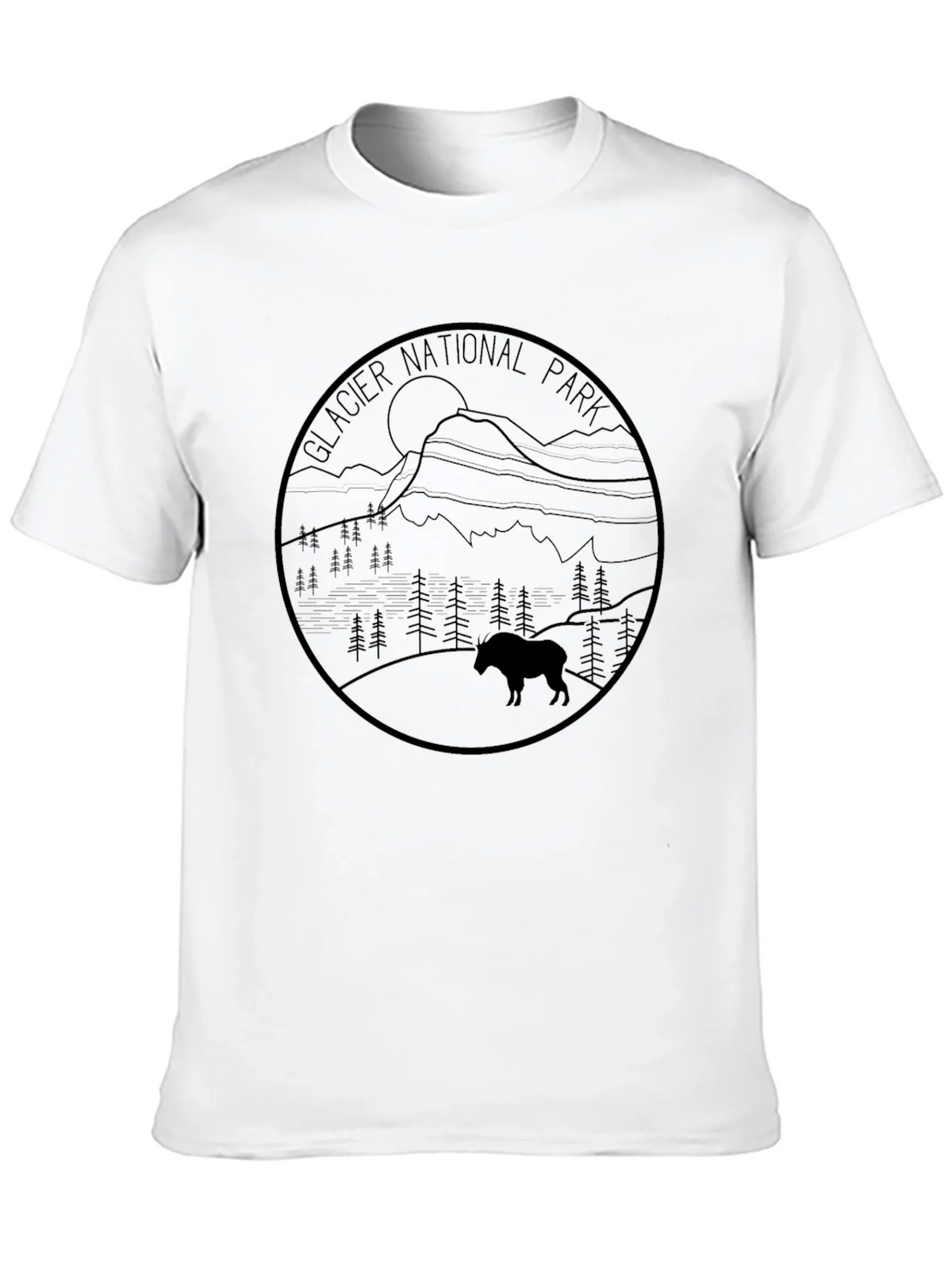 Glacier National Park T-Shirt - Mountain Goat Design