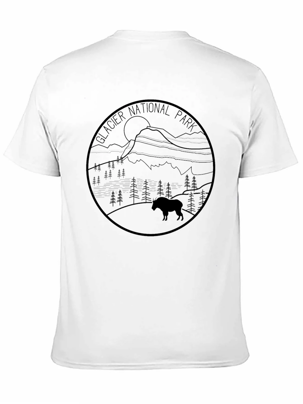 Glacier National Park T-Shirt - Mountain Goat Design
