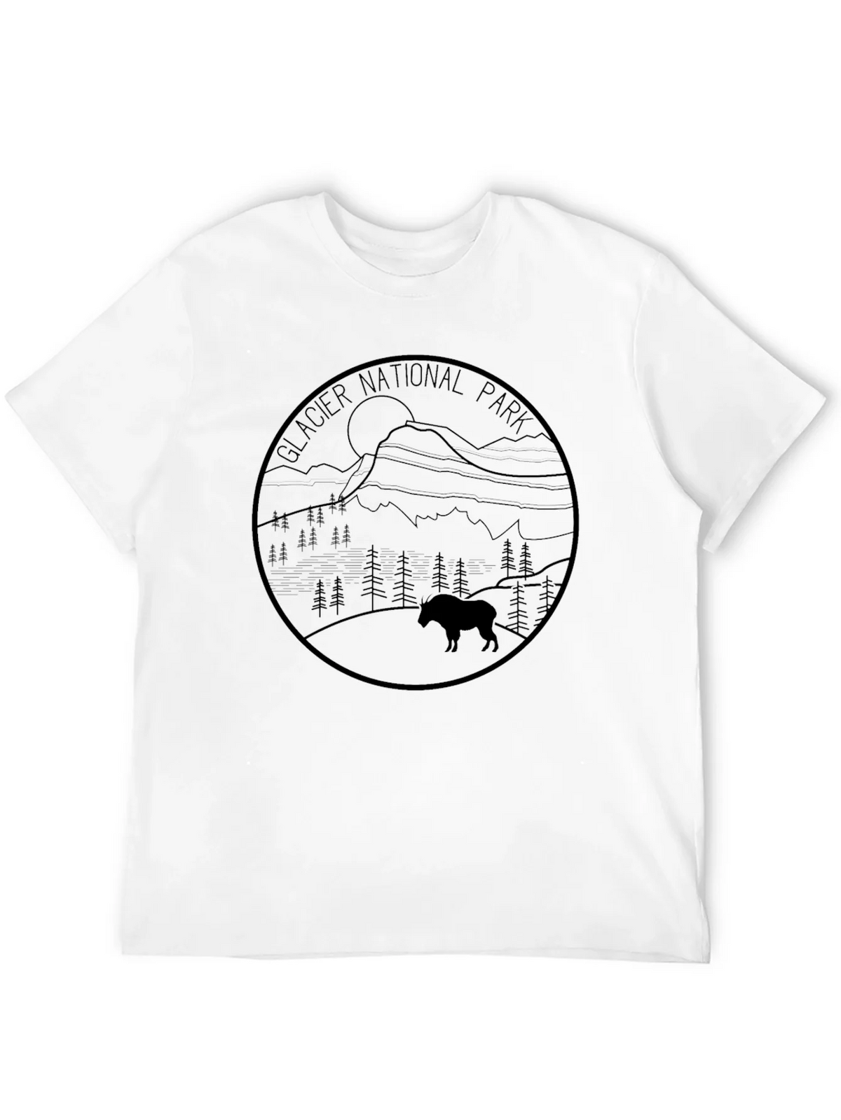 Glacier National Park T-Shirt - Mountain Goat Design