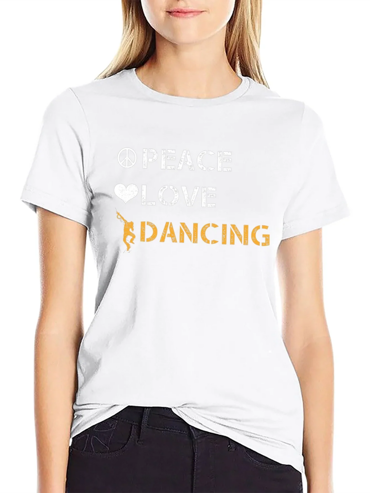 Peace Love Dancing Graphic Tee - Cool Dancer T-Shirt