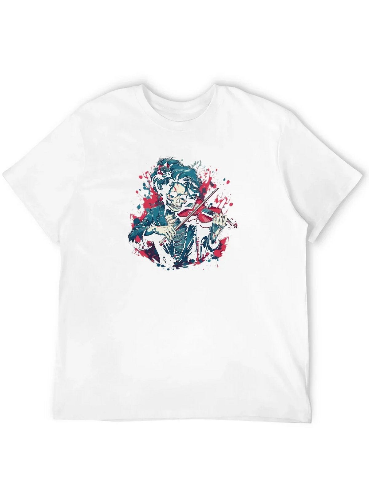 Skeleton Violinist Graphic Tee - Unique Music Lover Shirt
