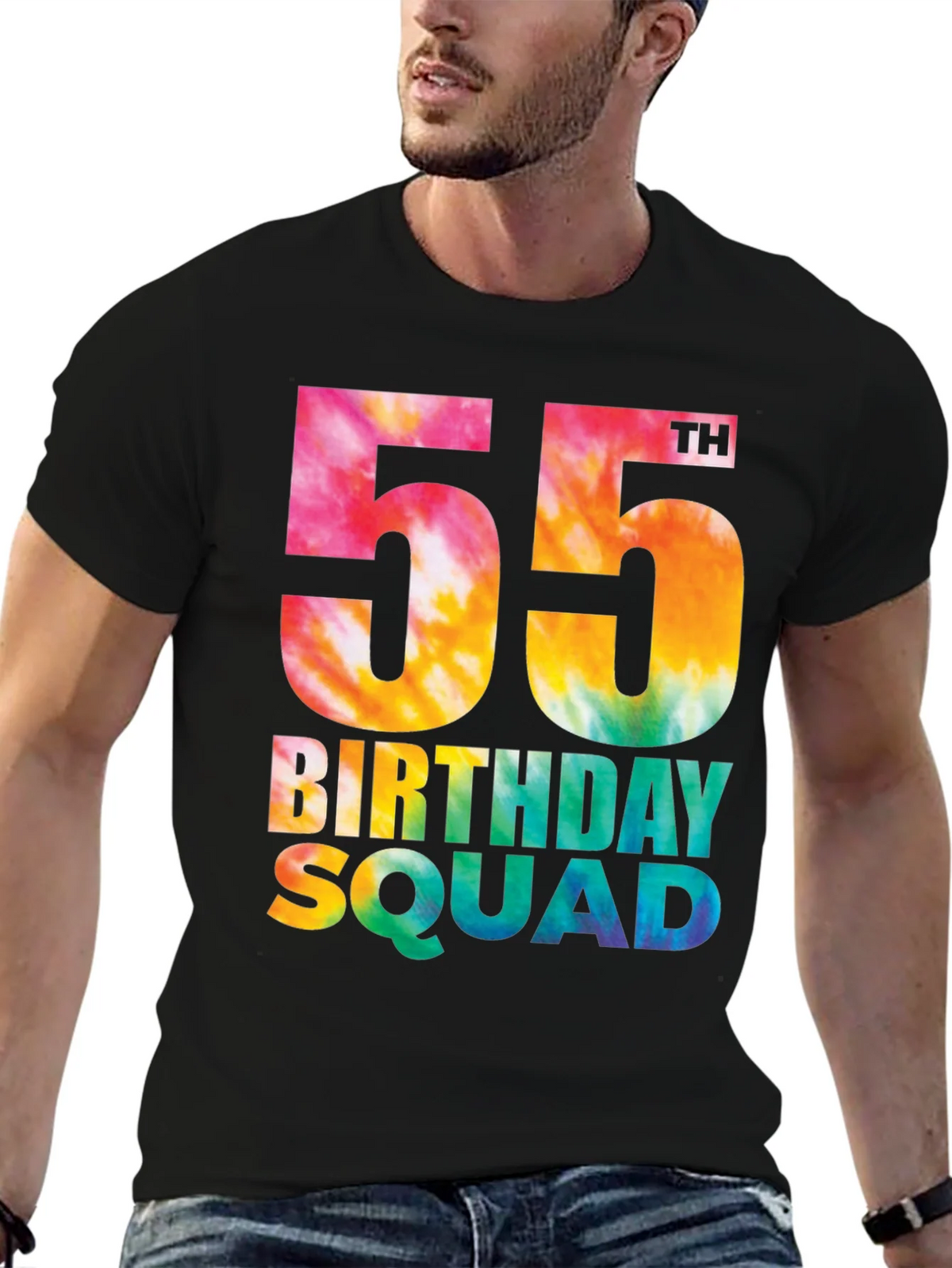 55th Birthday Squad Tie Dye T-Shirt