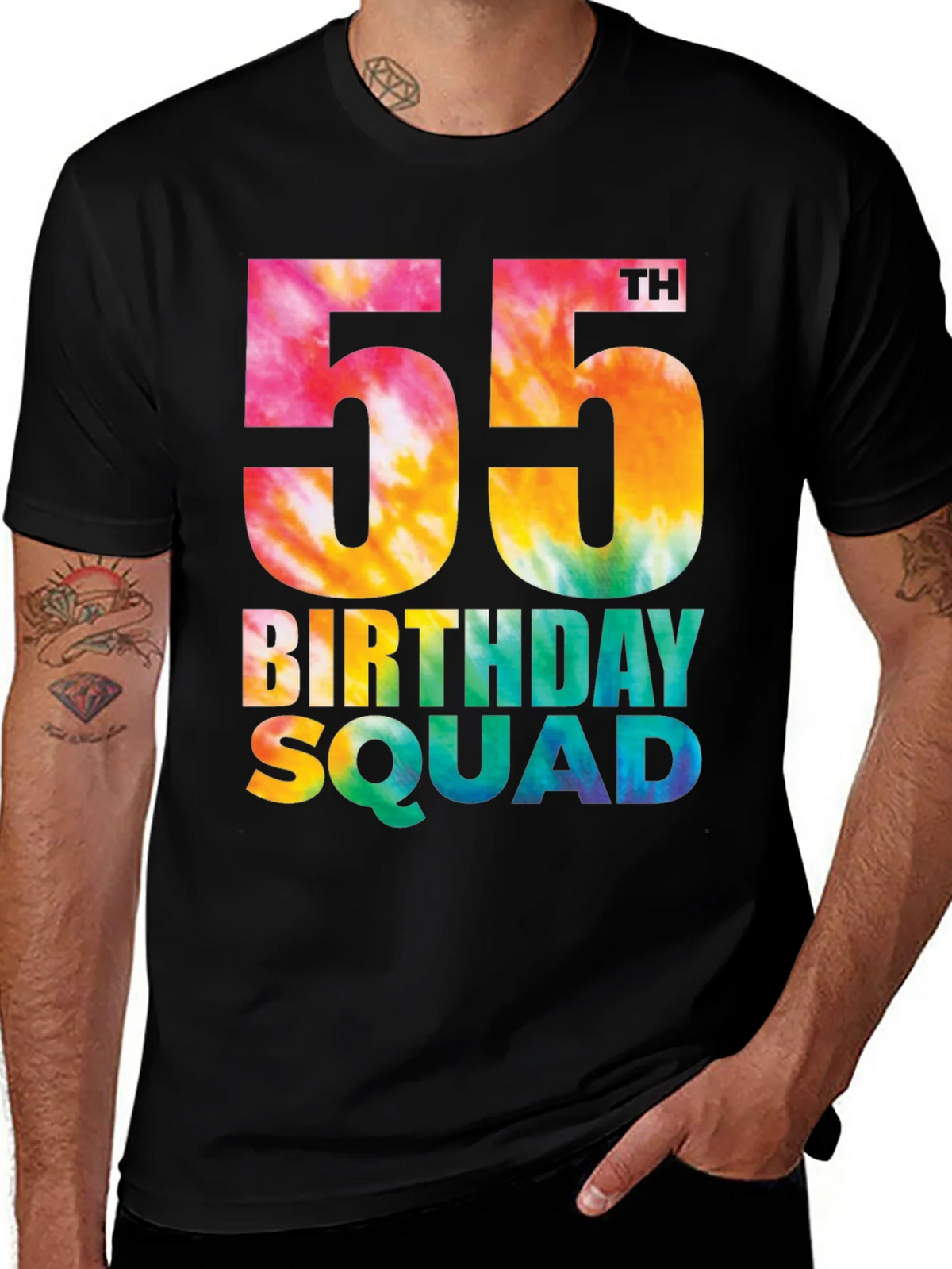 55th Birthday Squad Tie Dye T-Shirt