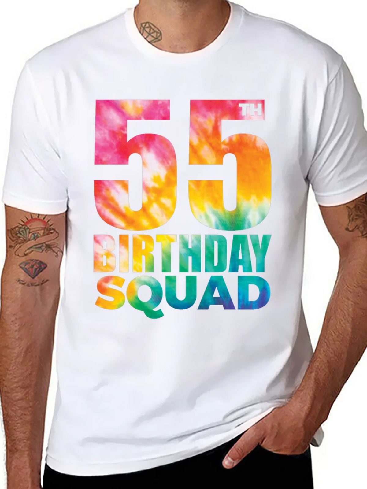 55th Birthday Squad Tie Dye T-Shirt